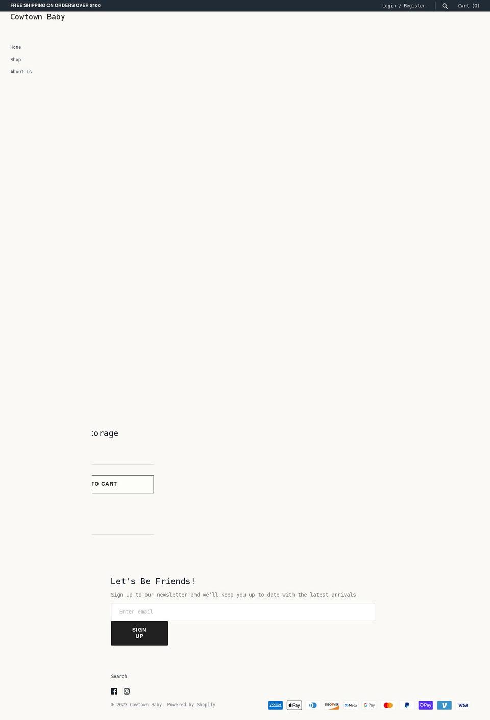 cowtownbaby.com shopify website screenshot