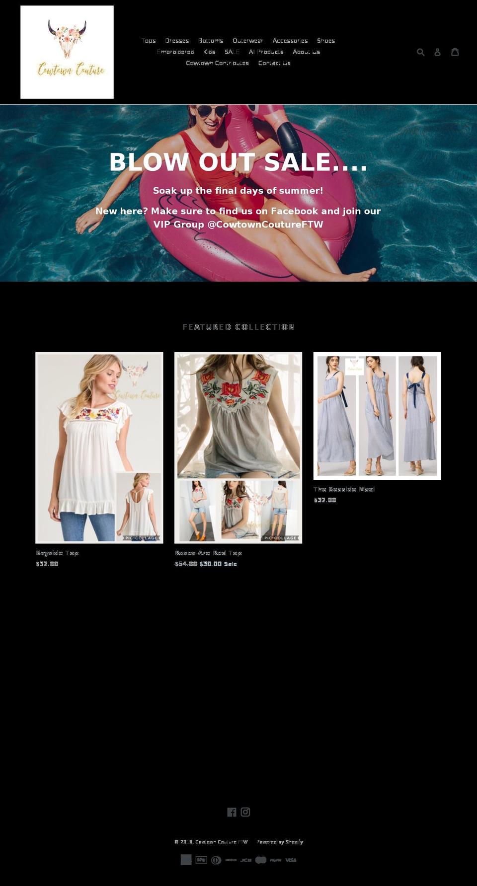 cowtowncoutureftw.com — Shopify storefront screenshot