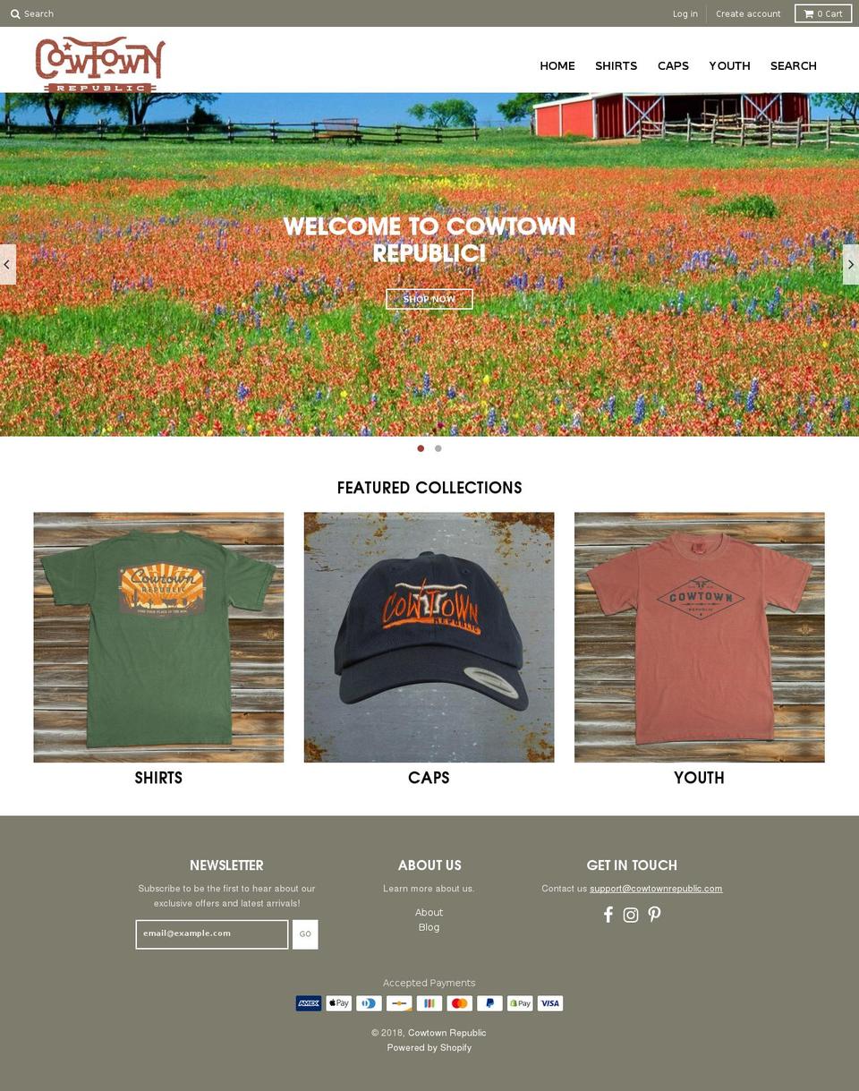 cowtownrepublic.com shopify website screenshot