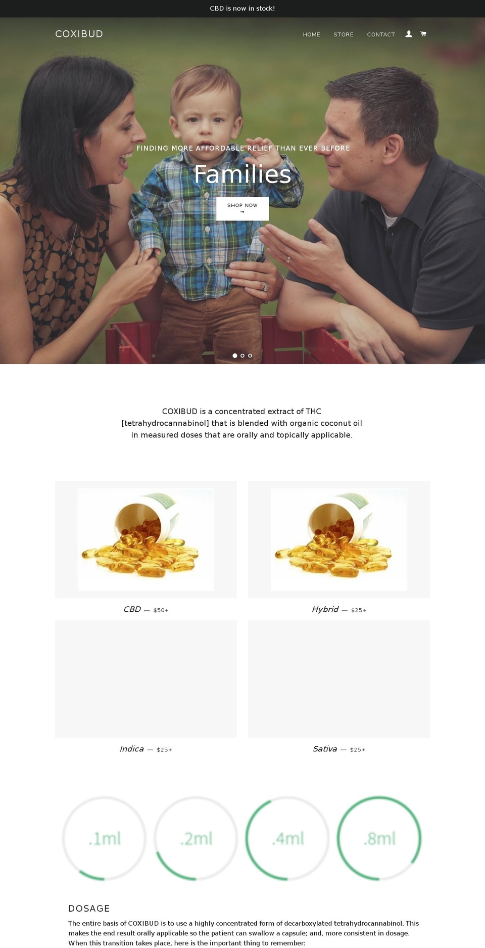 coxibud.com — Shopify storefront screenshot