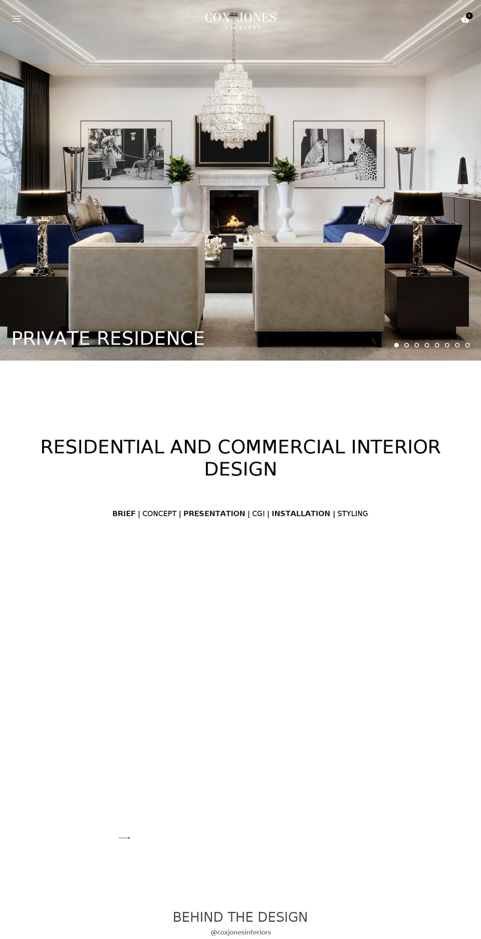coxjonesinteriors.com — Shopify storefront screenshot