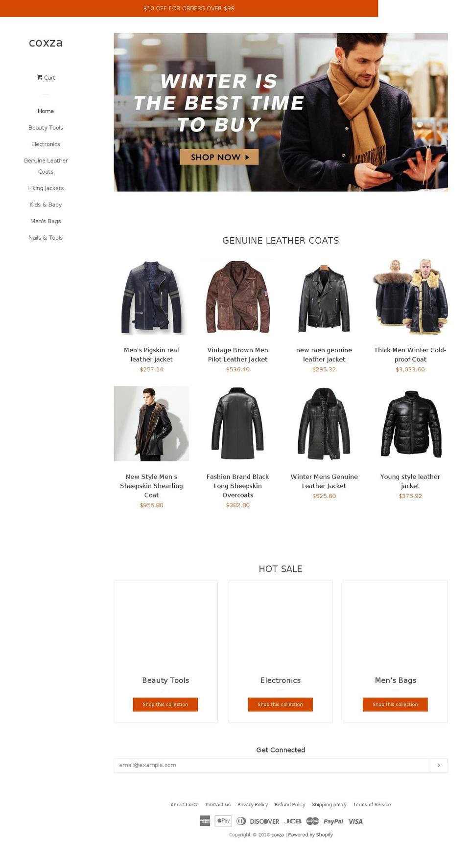 coxza.com — Shopify storefront screenshot