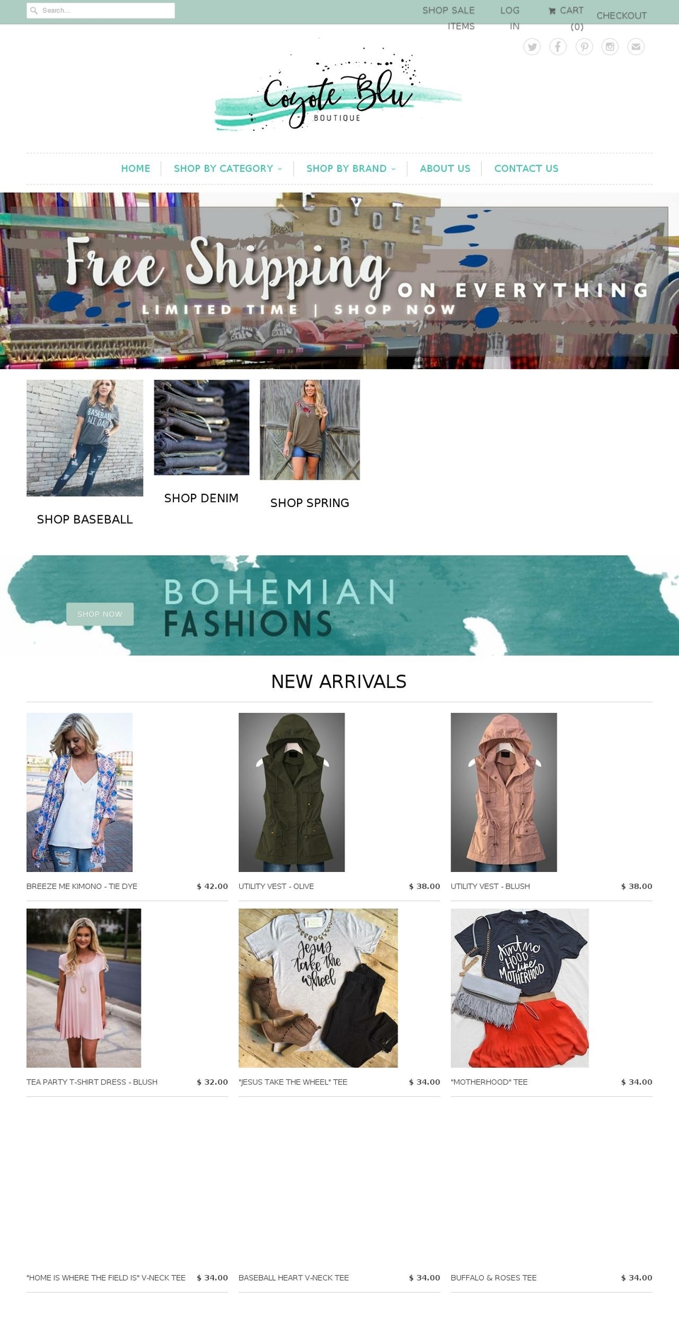 coyoteblu.com shopify website screenshot