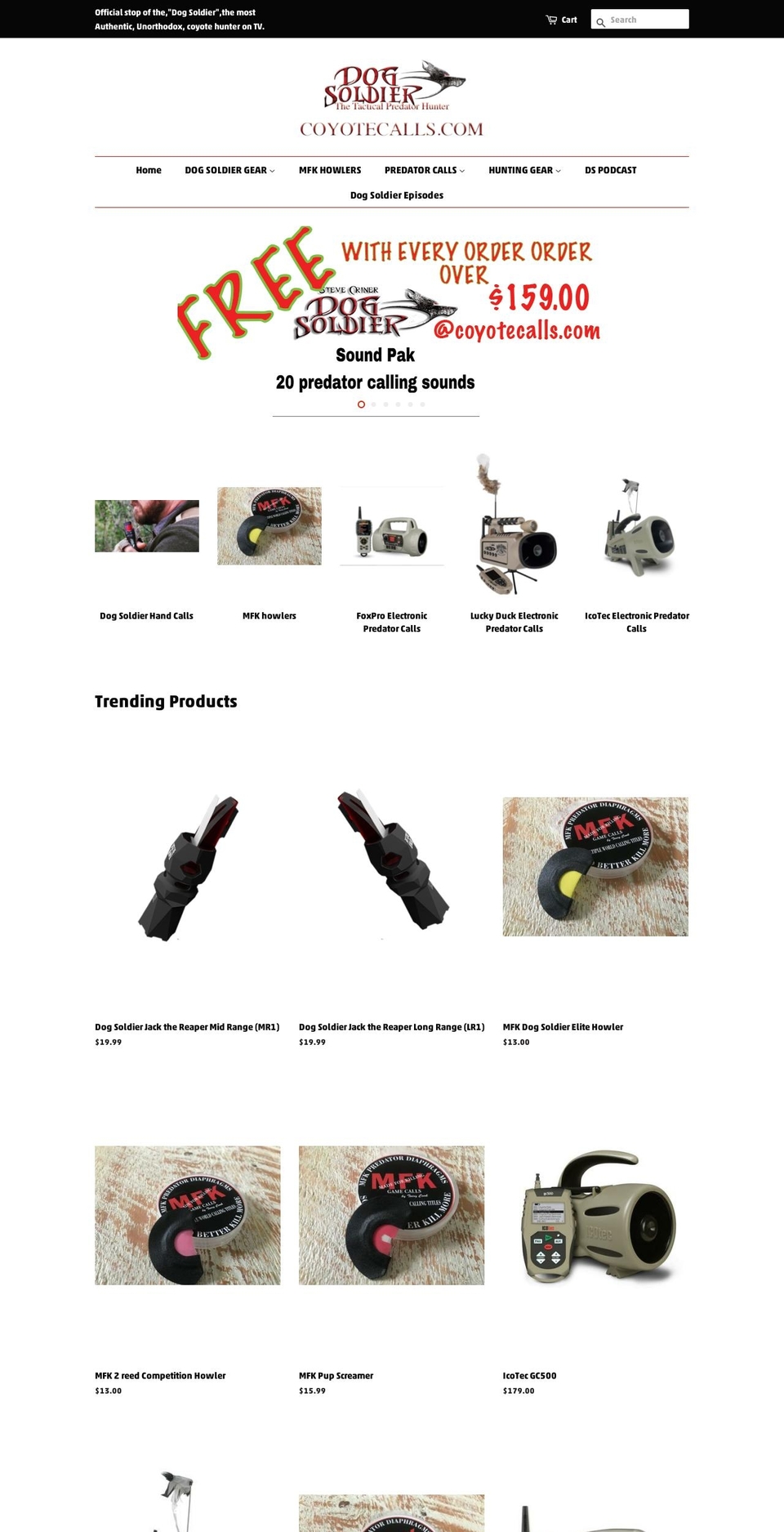 coyotecalls.com — Shopify storefront screenshot
