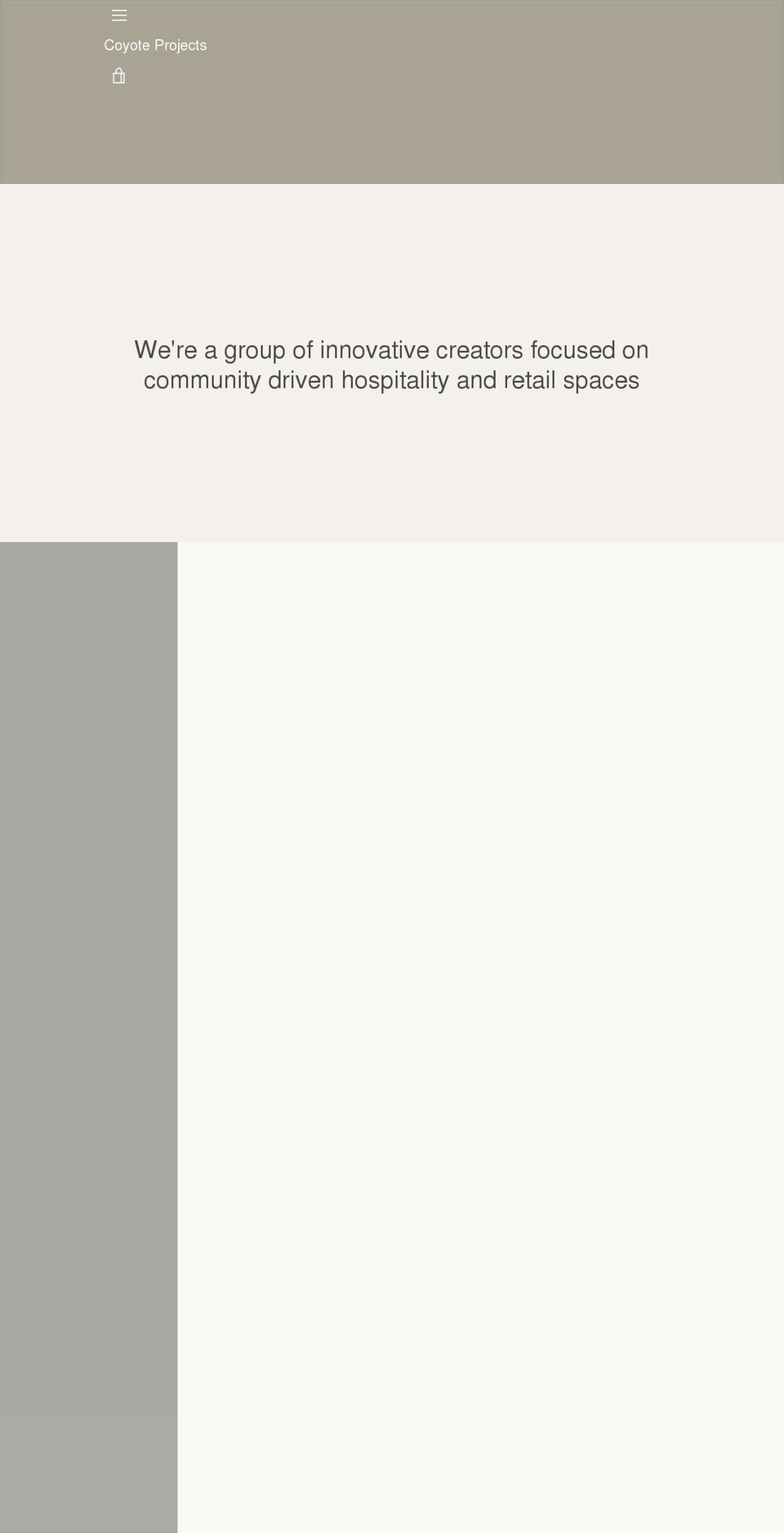 coyoteprojects.com shopify website screenshot