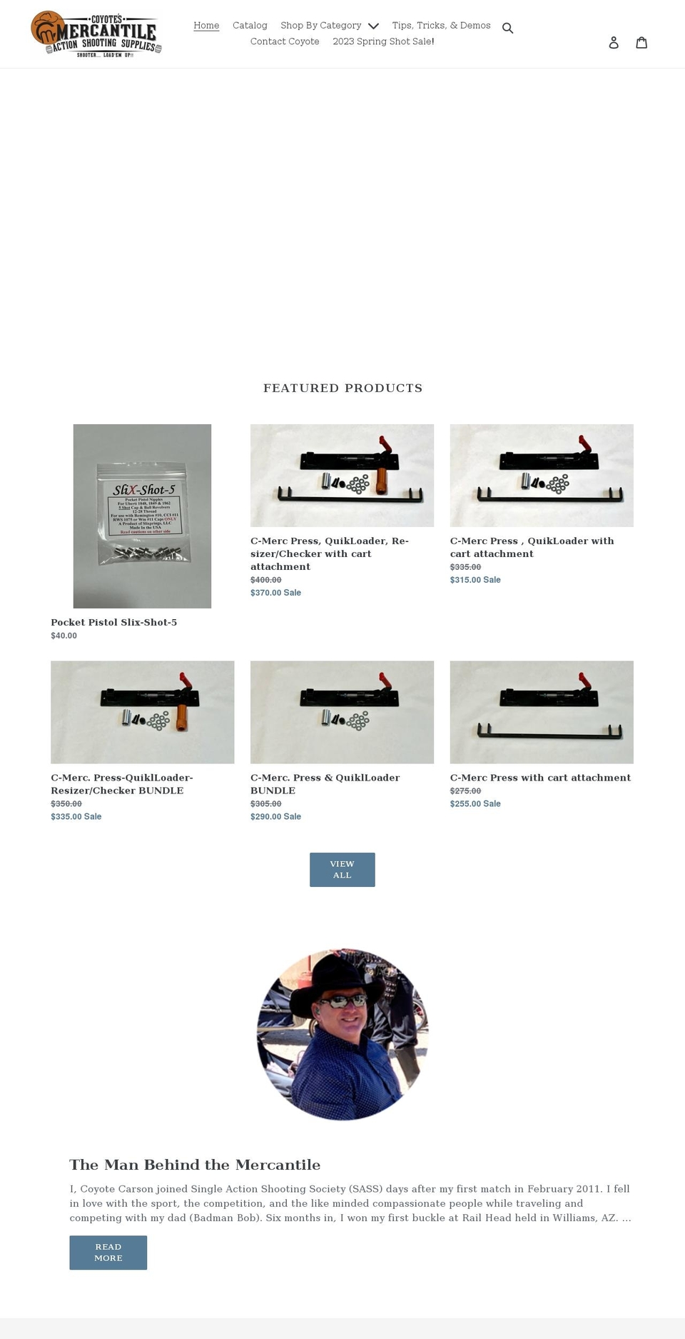 coyotesmercantile.com shopify website screenshot