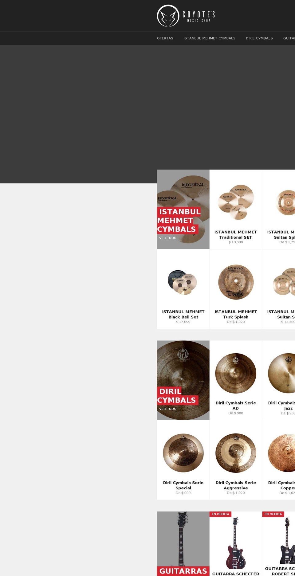 coyotesmusicshop.com shopify website screenshot
