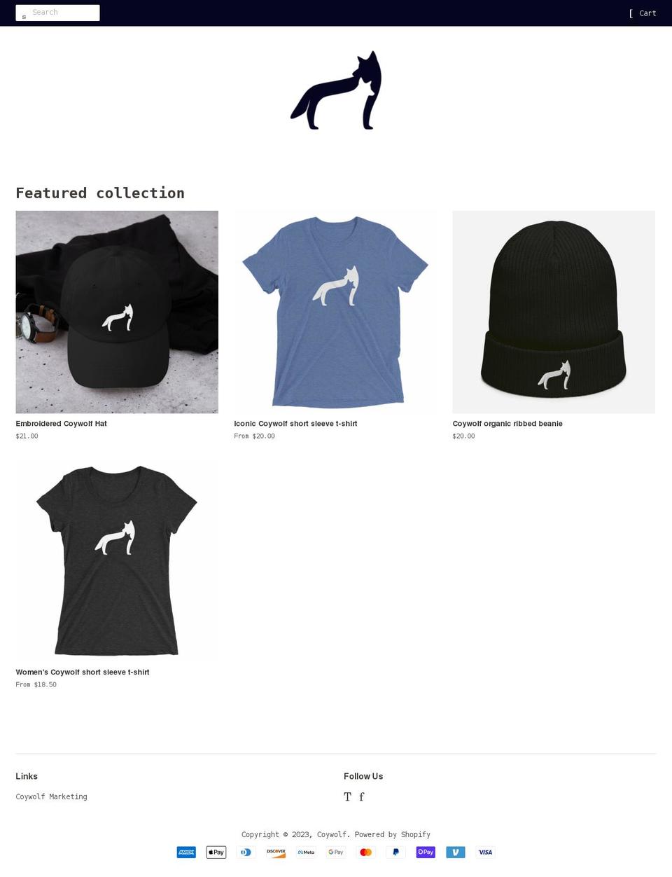 coywolf.shop shopify website screenshot