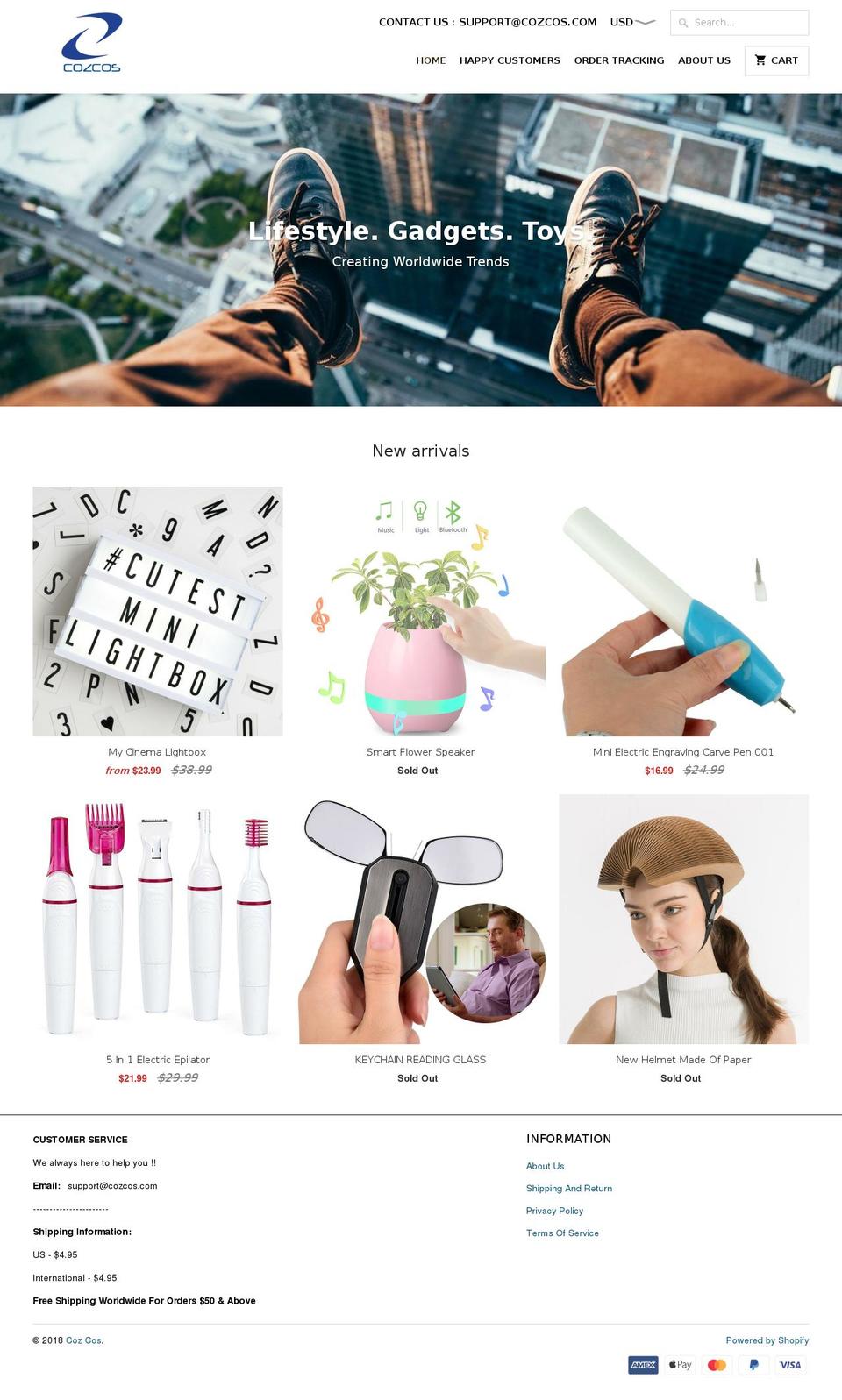 cozcos.com — Shopify storefront screenshot