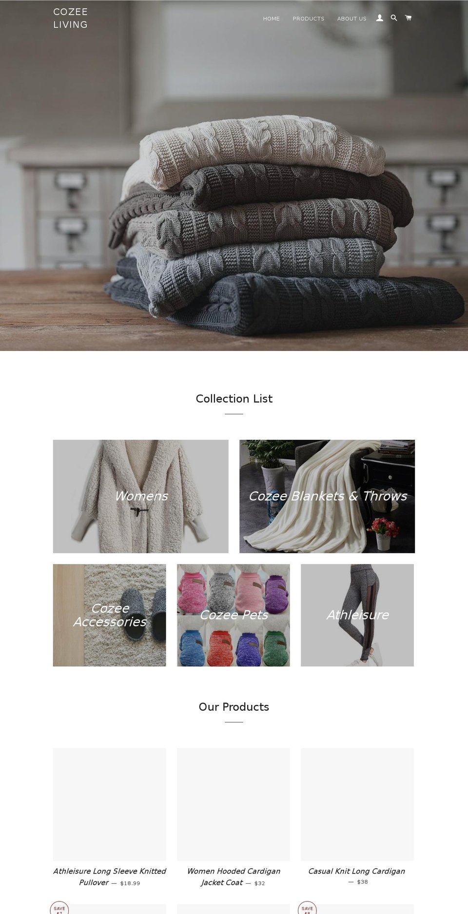 cozeeliving.com — Shopify storefront screenshot