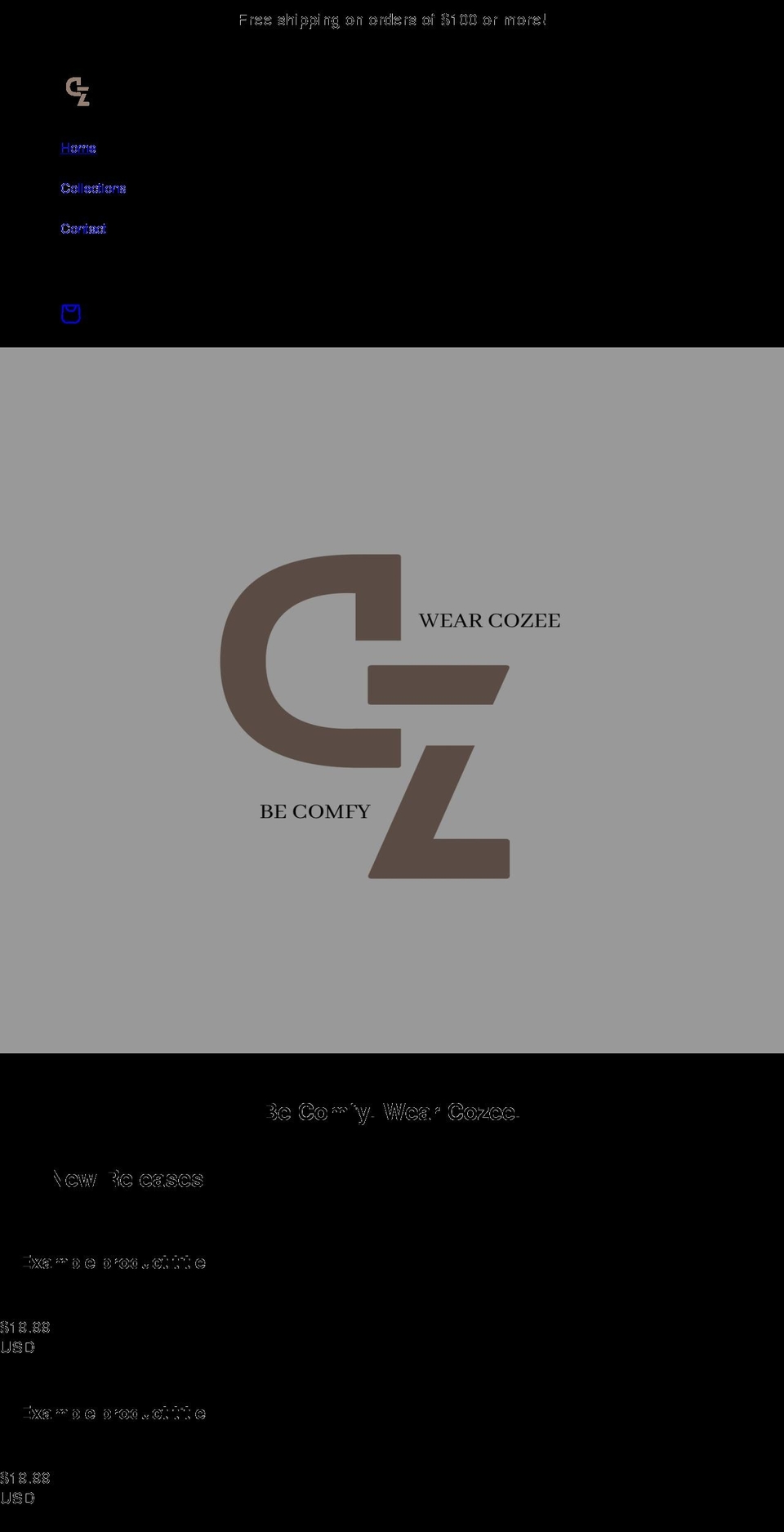 cozeeofficial.com shopify website screenshot