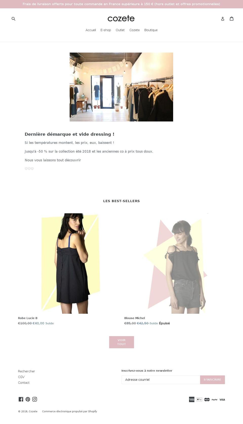 cozete.com shopify website screenshot