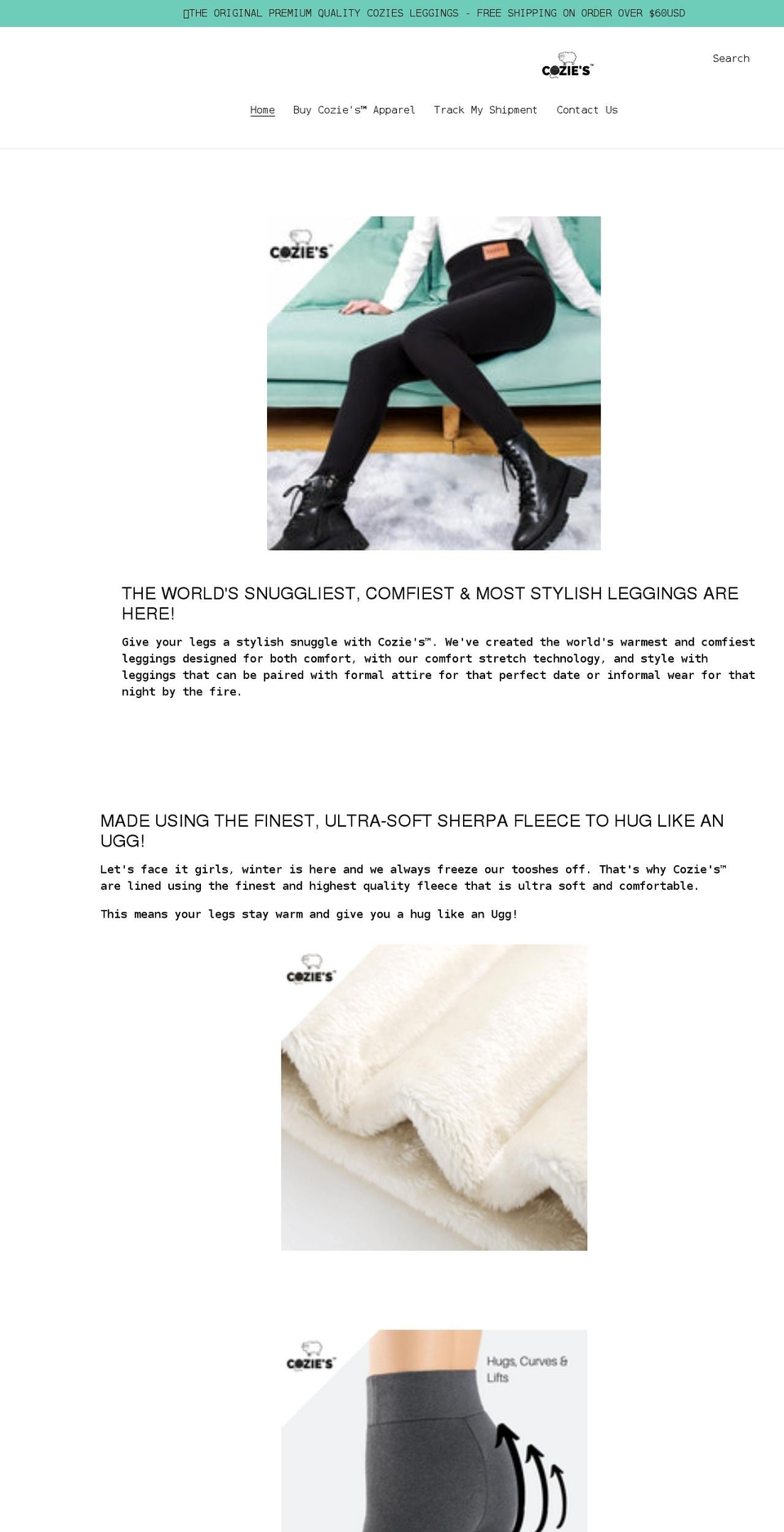 coziesofficial.com shopify website screenshot