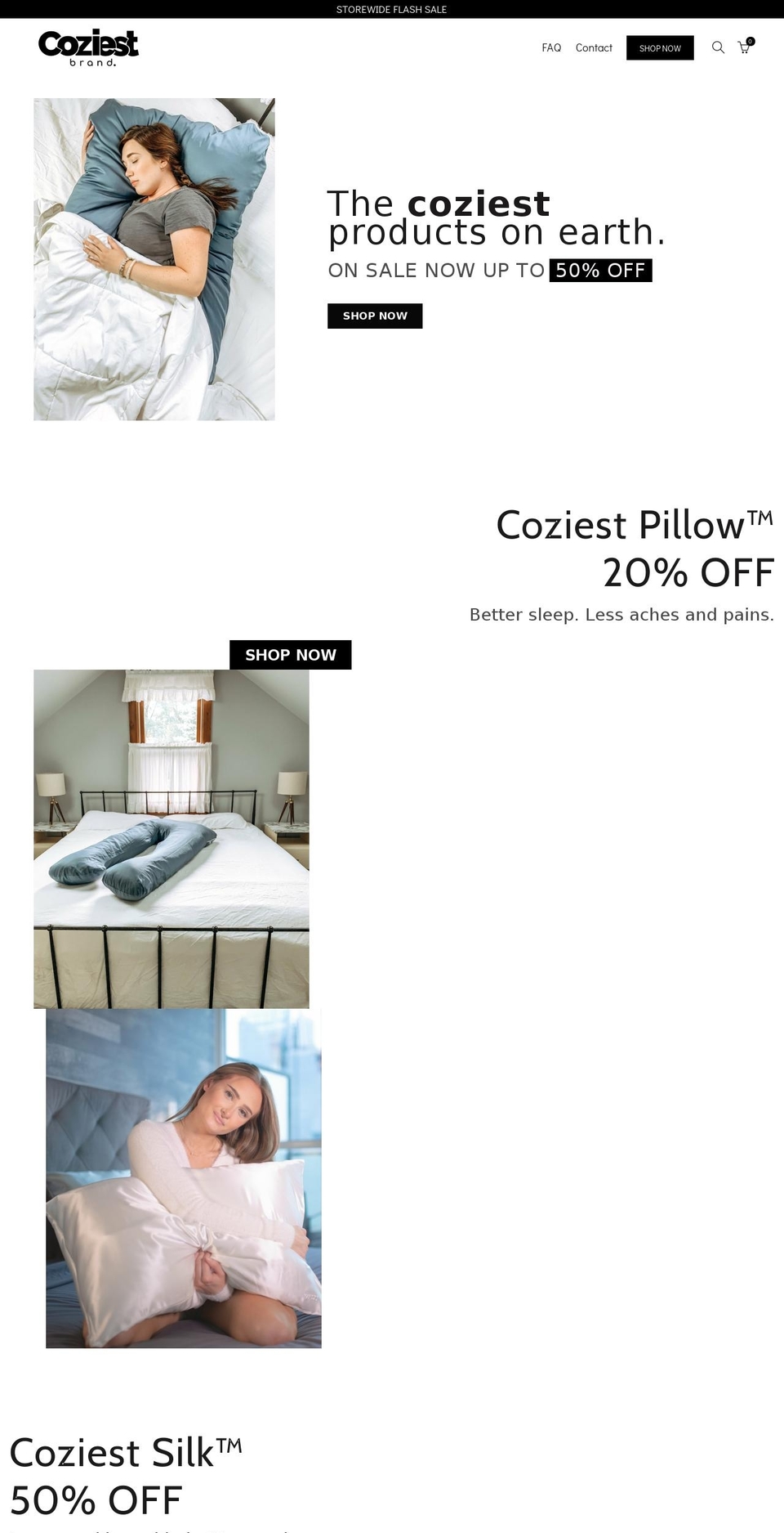 coziest.com shopify website screenshot