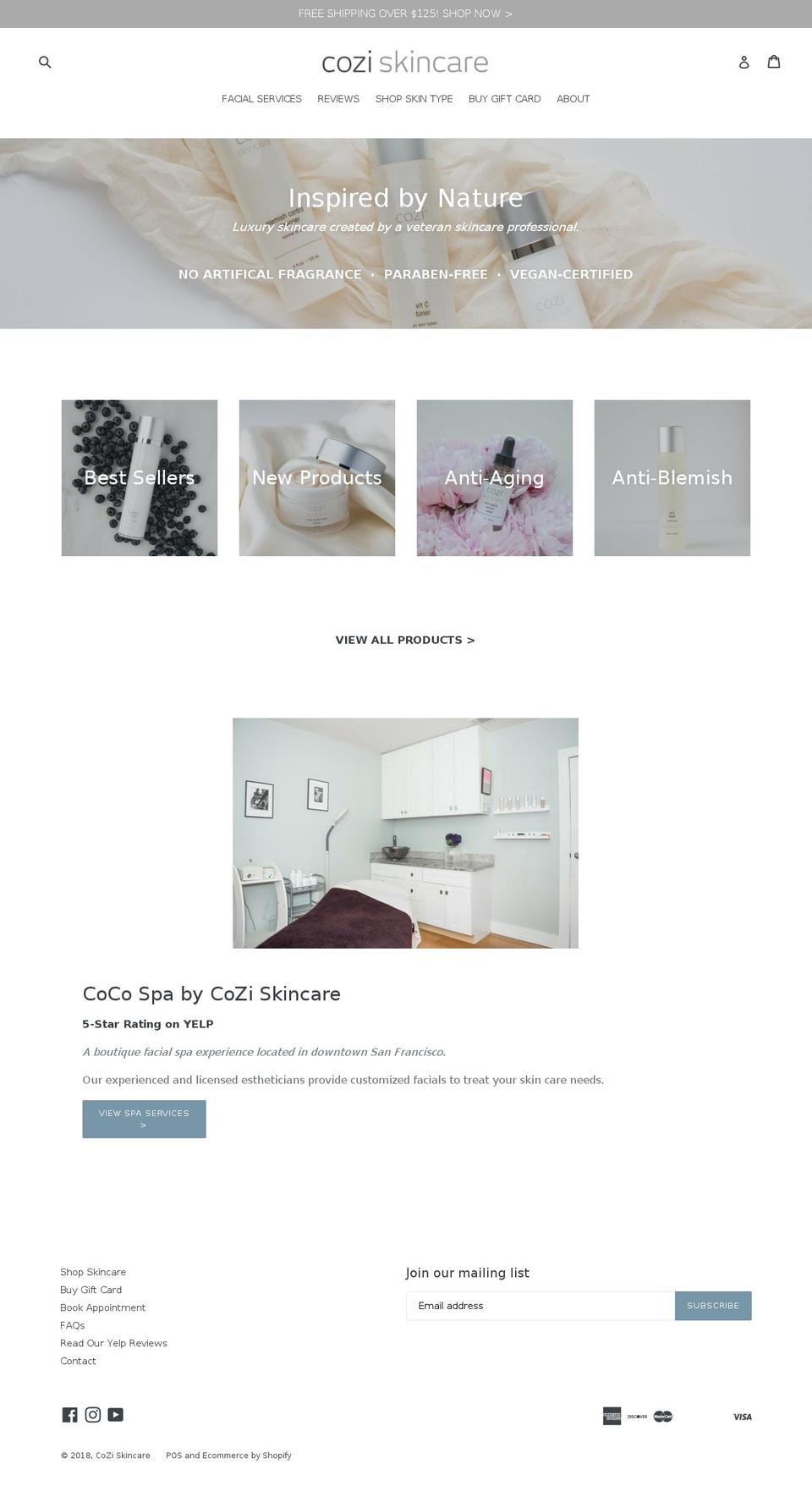 coziskincare.com shopify website screenshot