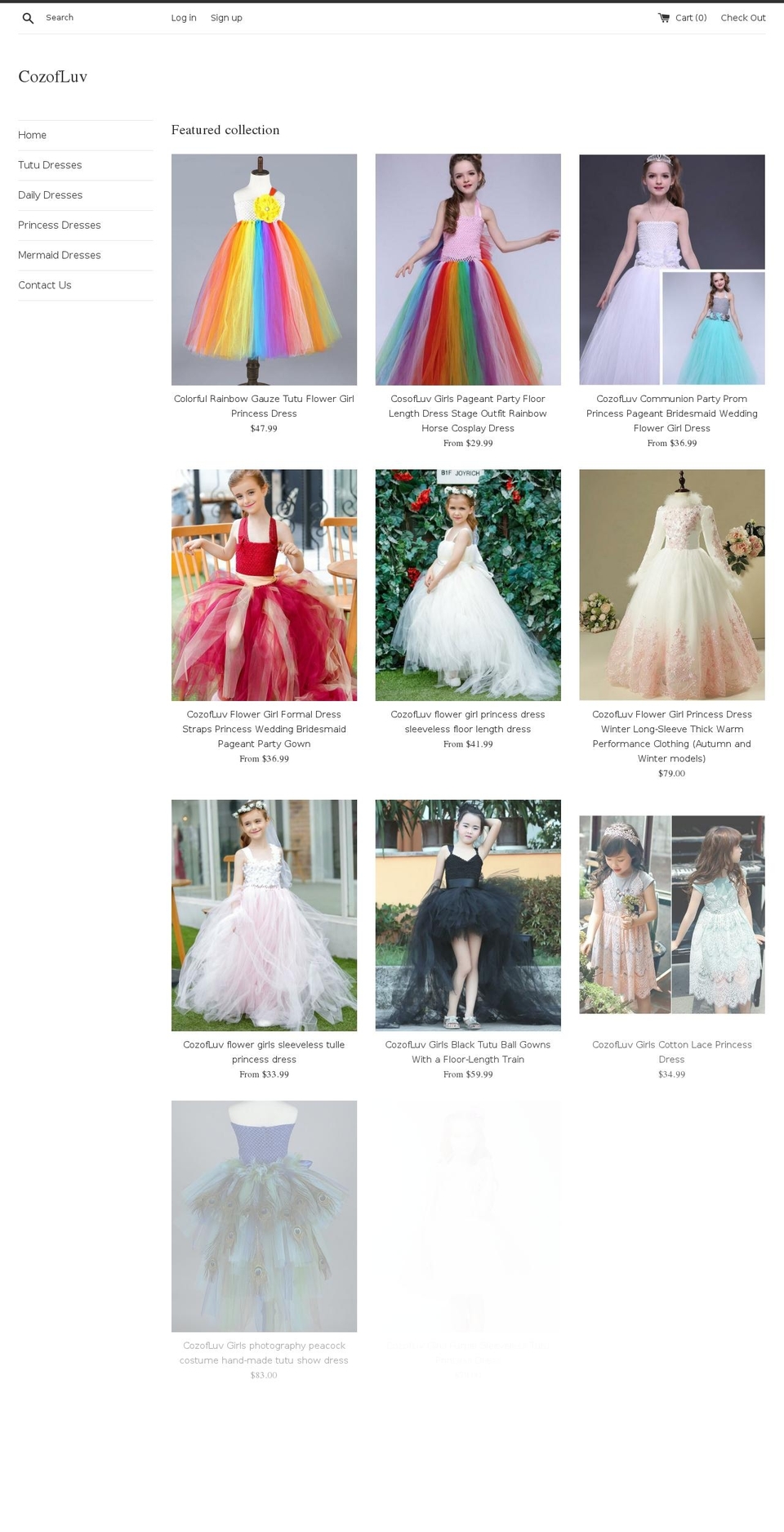 cozofluv.com — Shopify storefront screenshot