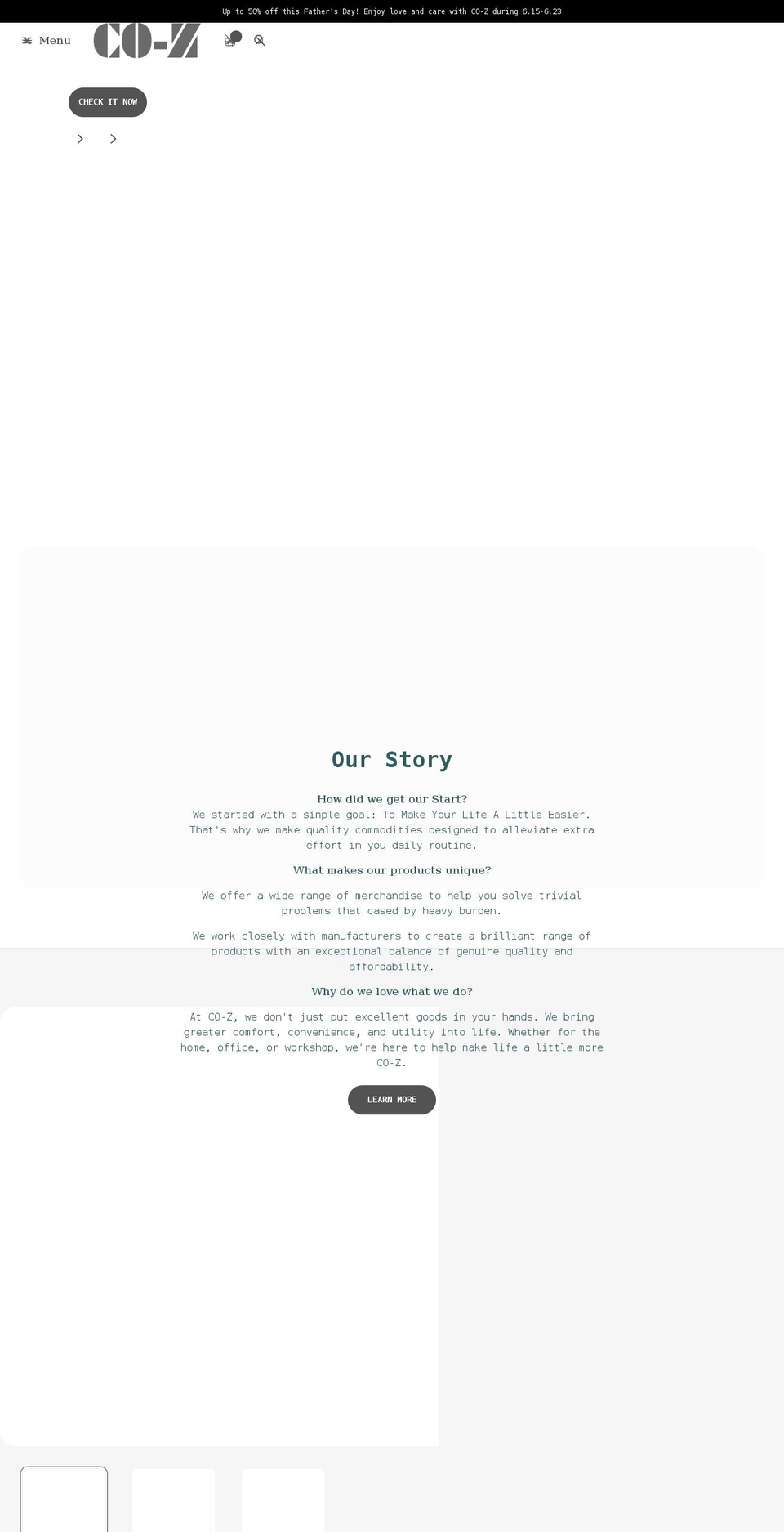 cozpalace.com shopify website screenshot