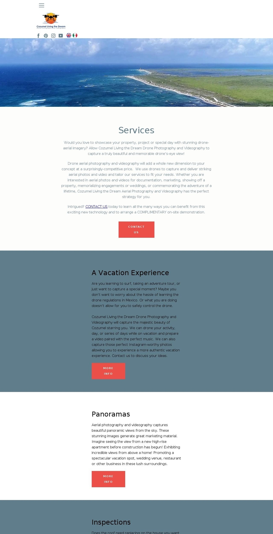 Narrative2 Shopify theme site example cozumellivingthedream.com
