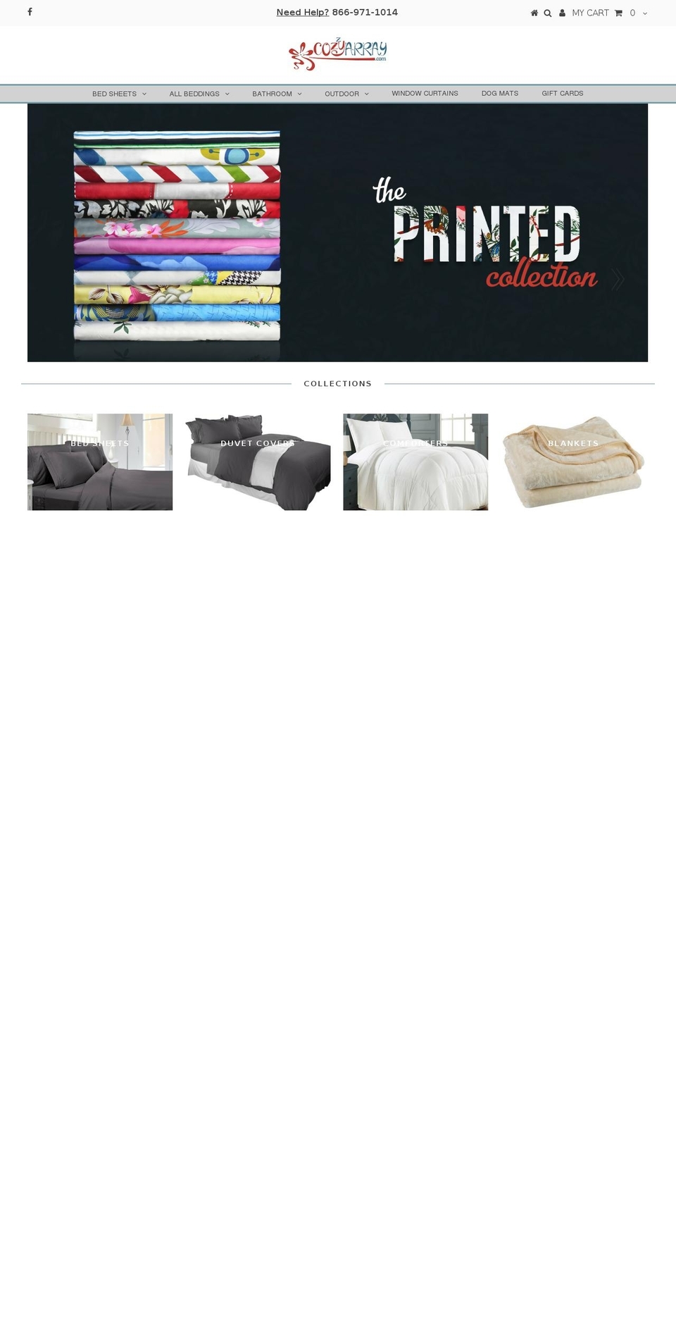 cozyarray.com shopify website screenshot