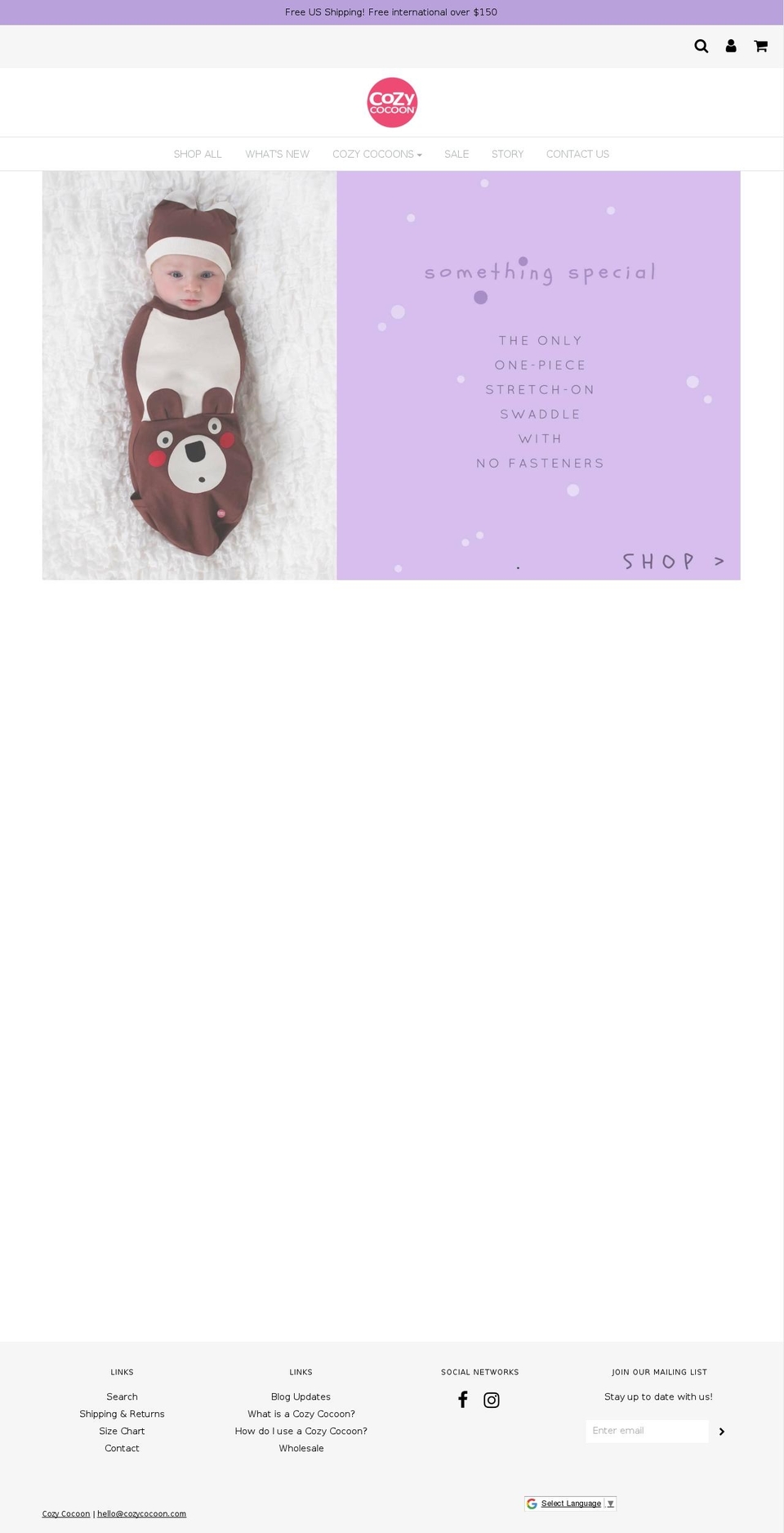 cozycacoon.com — Shopify storefront screenshot