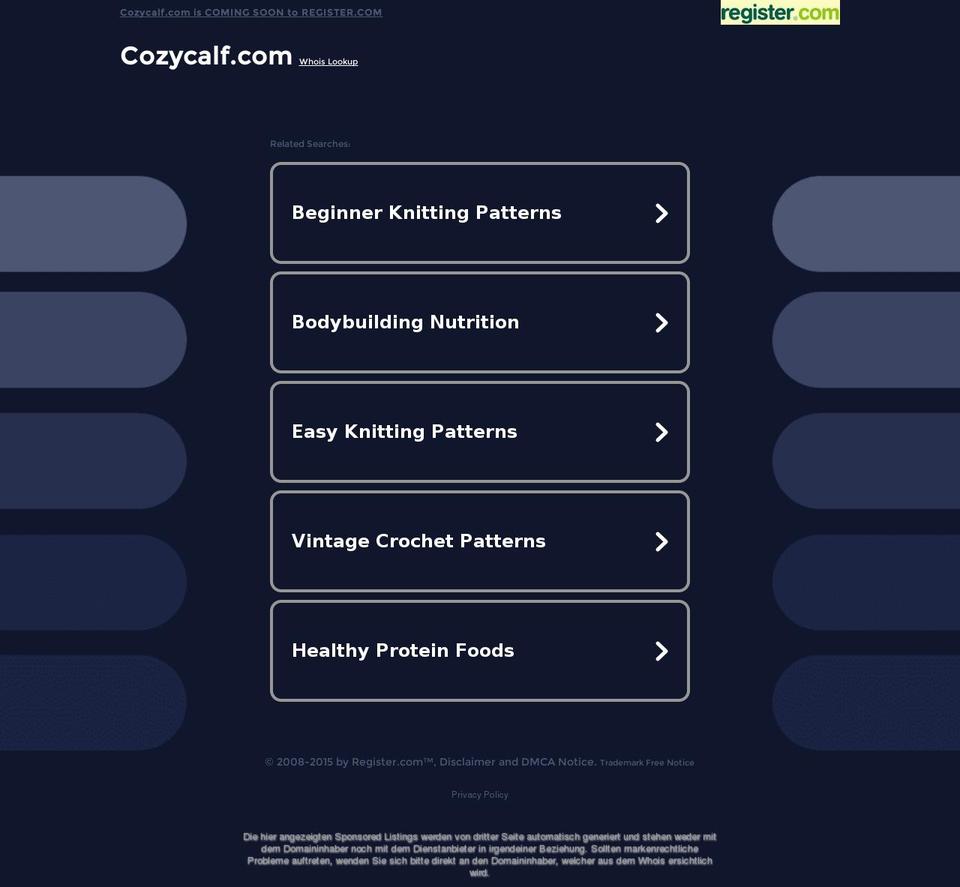 cozycalf.com — Shopify storefront screenshot