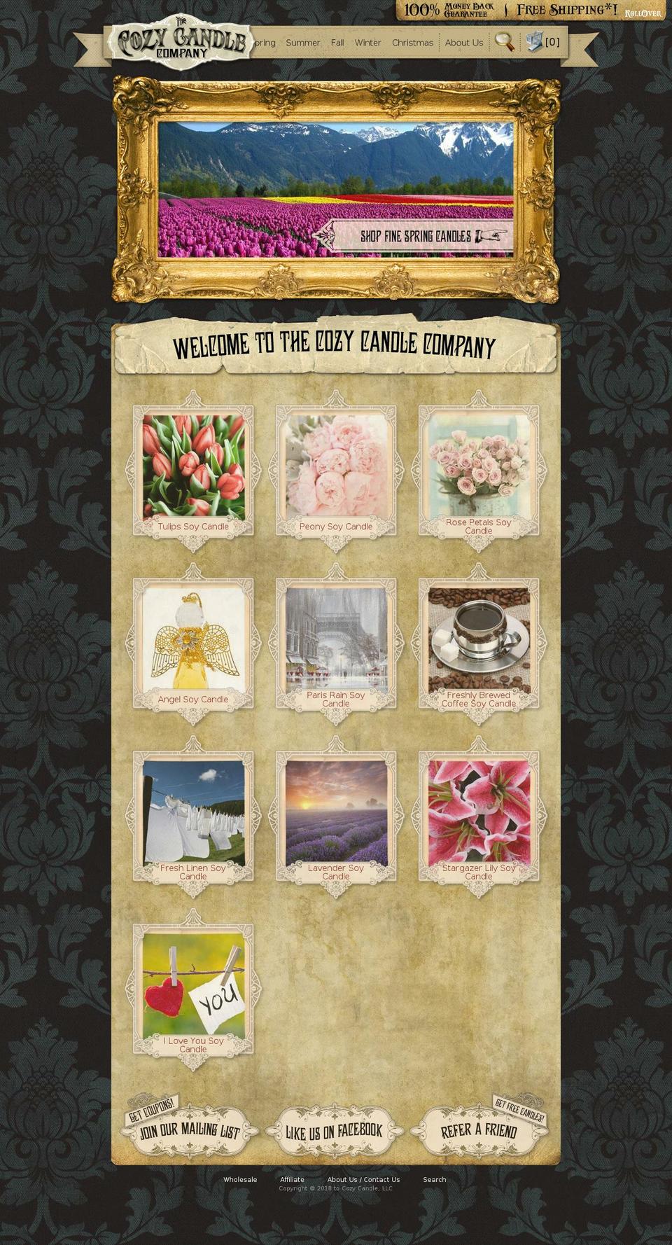 cozycandle.co shopify website screenshot