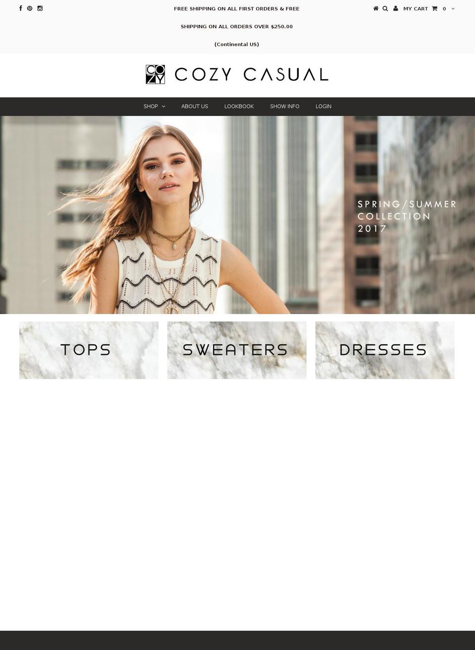 cozycasual.com shopify website screenshot