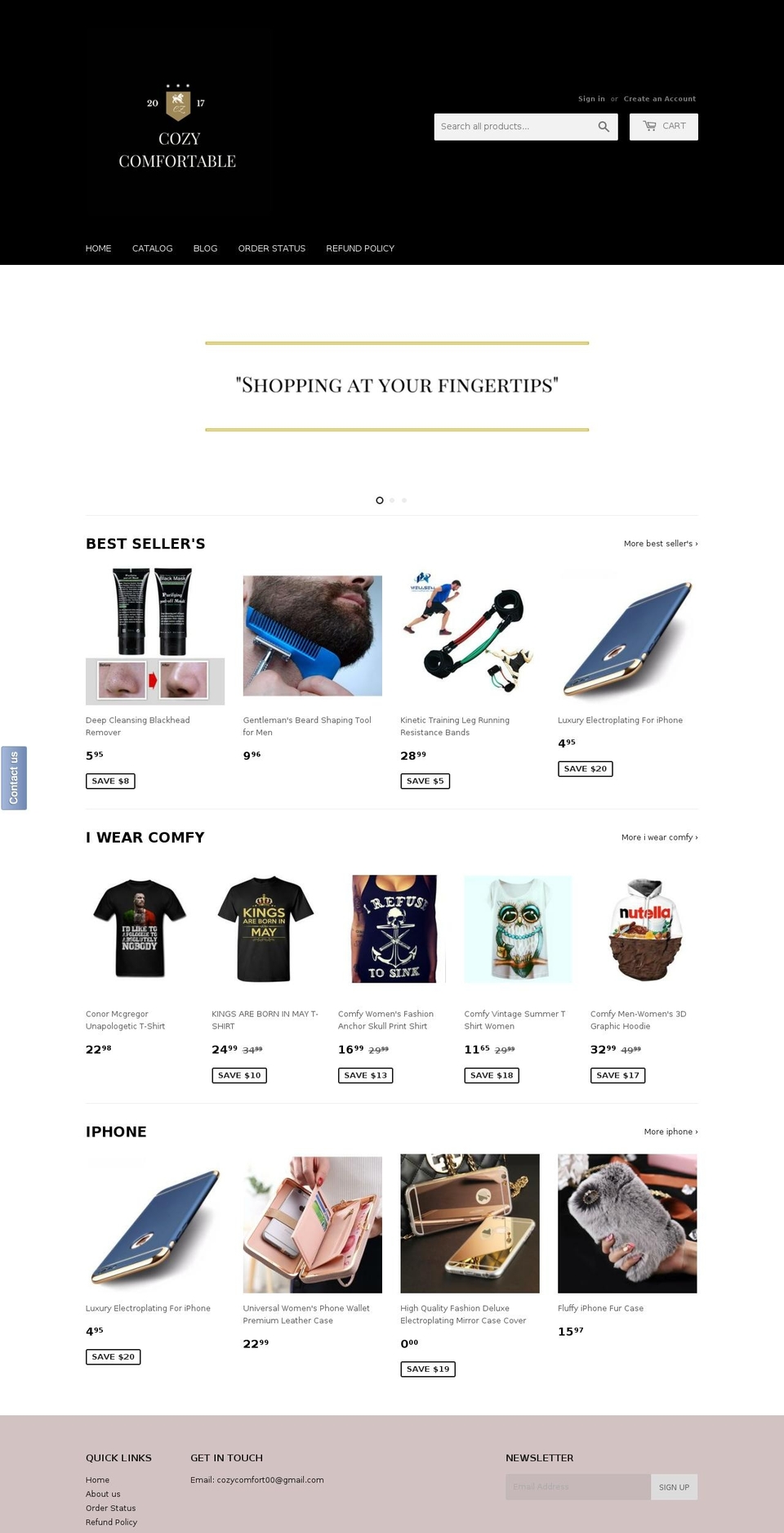 cozycomfortable.com shopify website screenshot