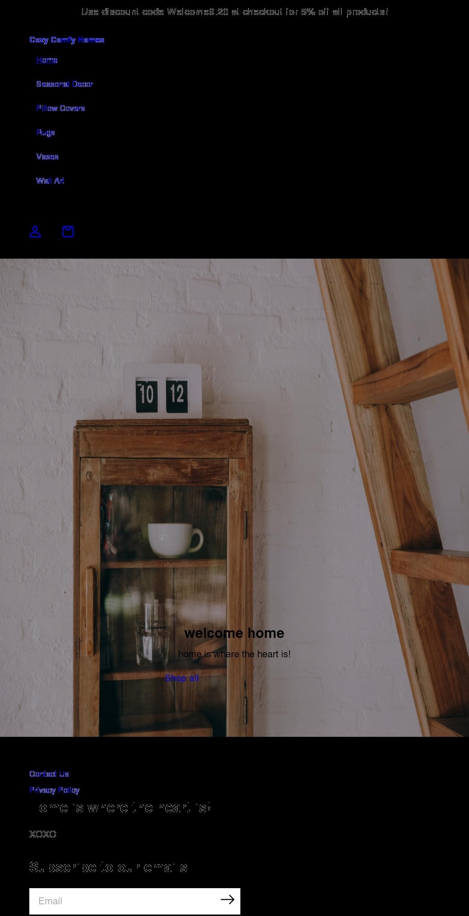 cozycomfyhomes.com shopify website screenshot