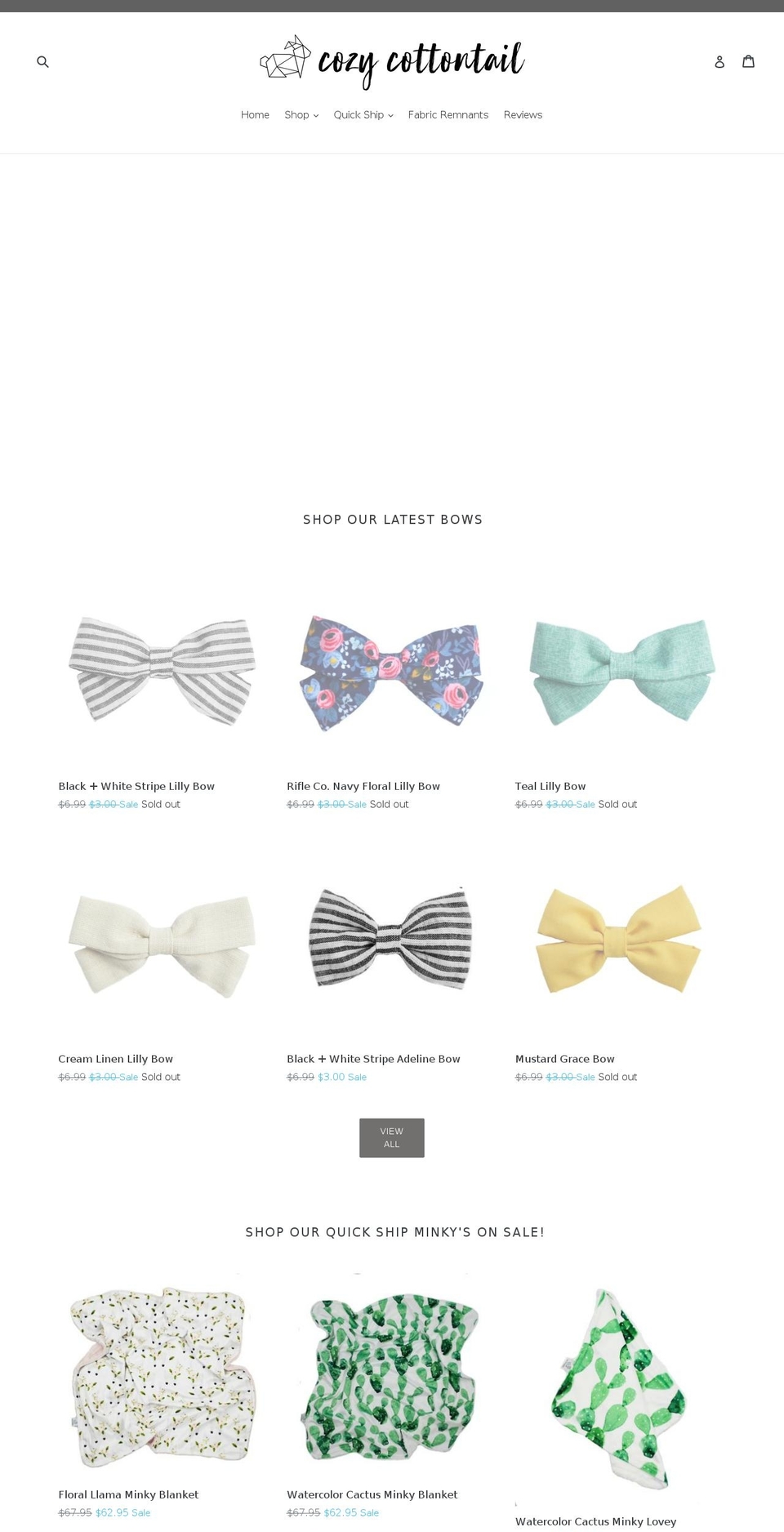 cozycottontail.com — Shopify storefront screenshot