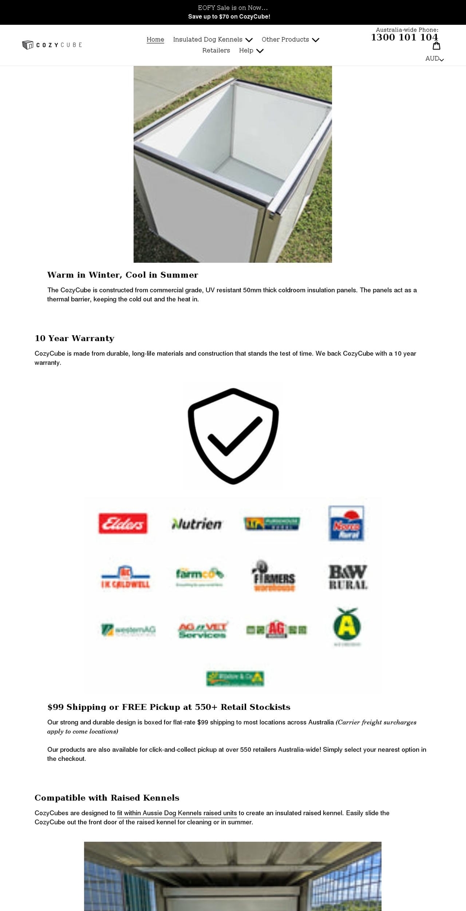 cozycube.com.au shopify website screenshot
