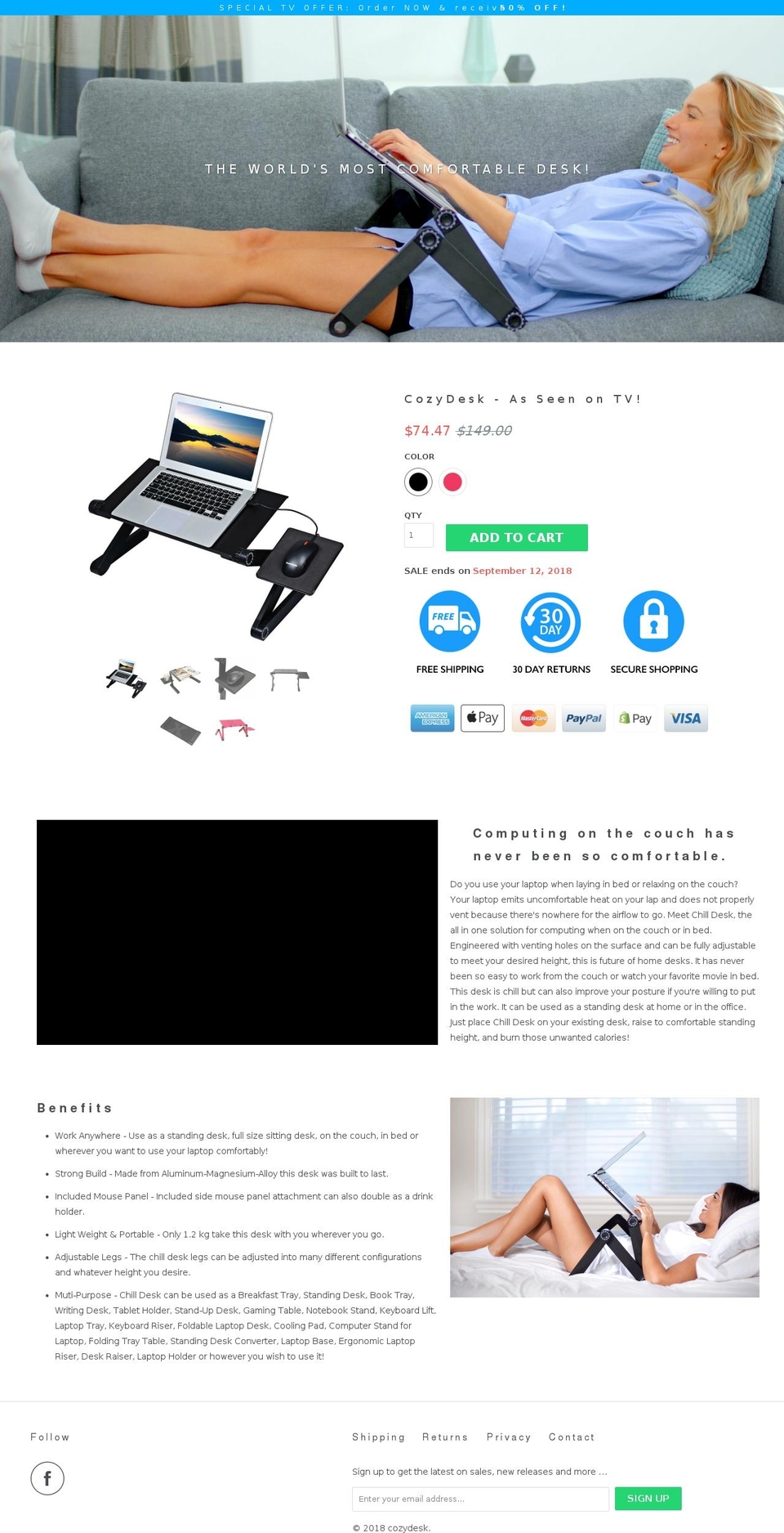 cozydesk.com — Shopify storefront screenshot