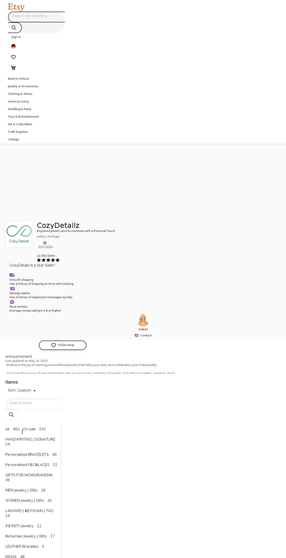 cozydetailz.com — Shopify storefront screenshot