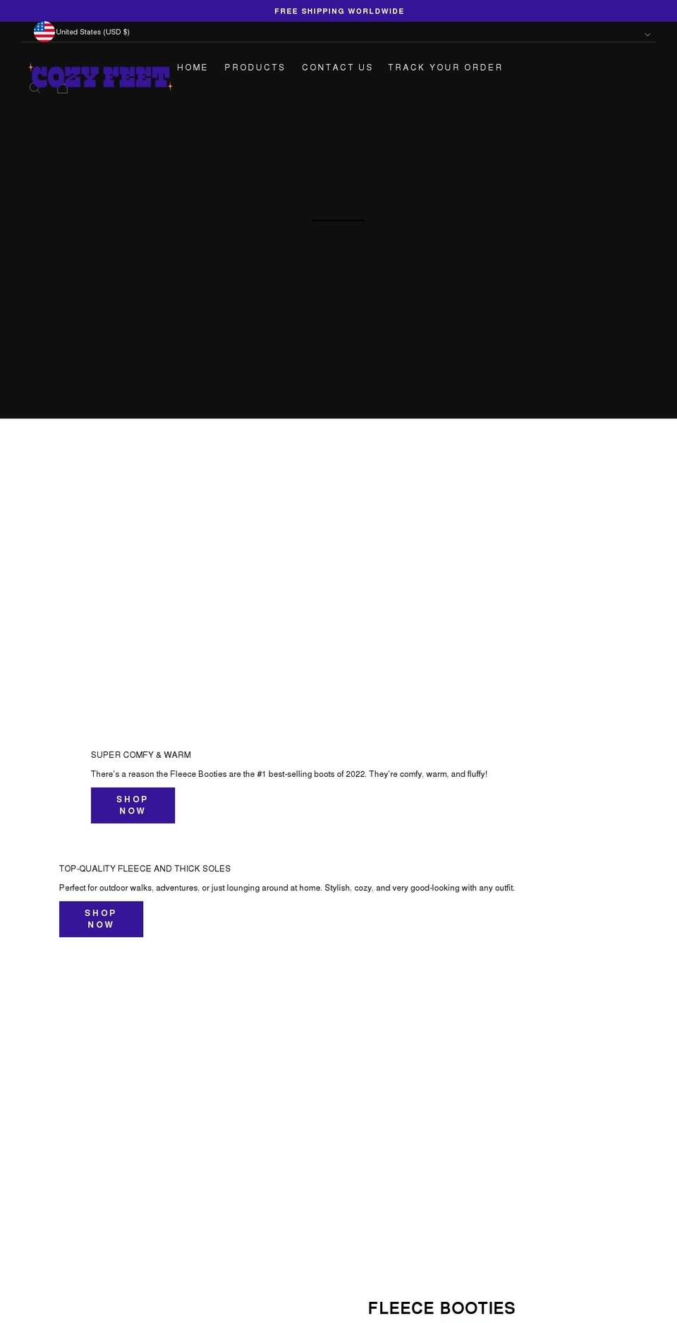 cozyfeetco.com shopify website screenshot