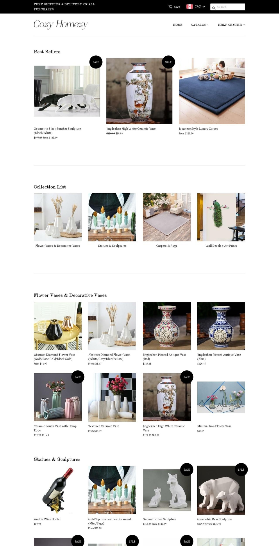 cozyhomezy.com — Shopify storefront screenshot