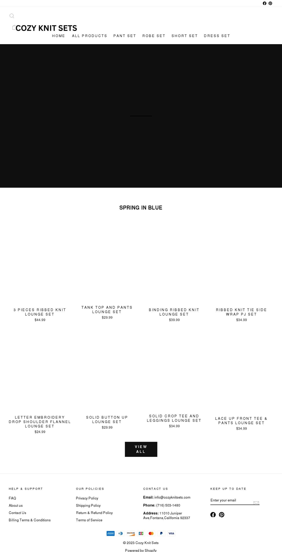 cozyknitsets.com shopify website screenshot