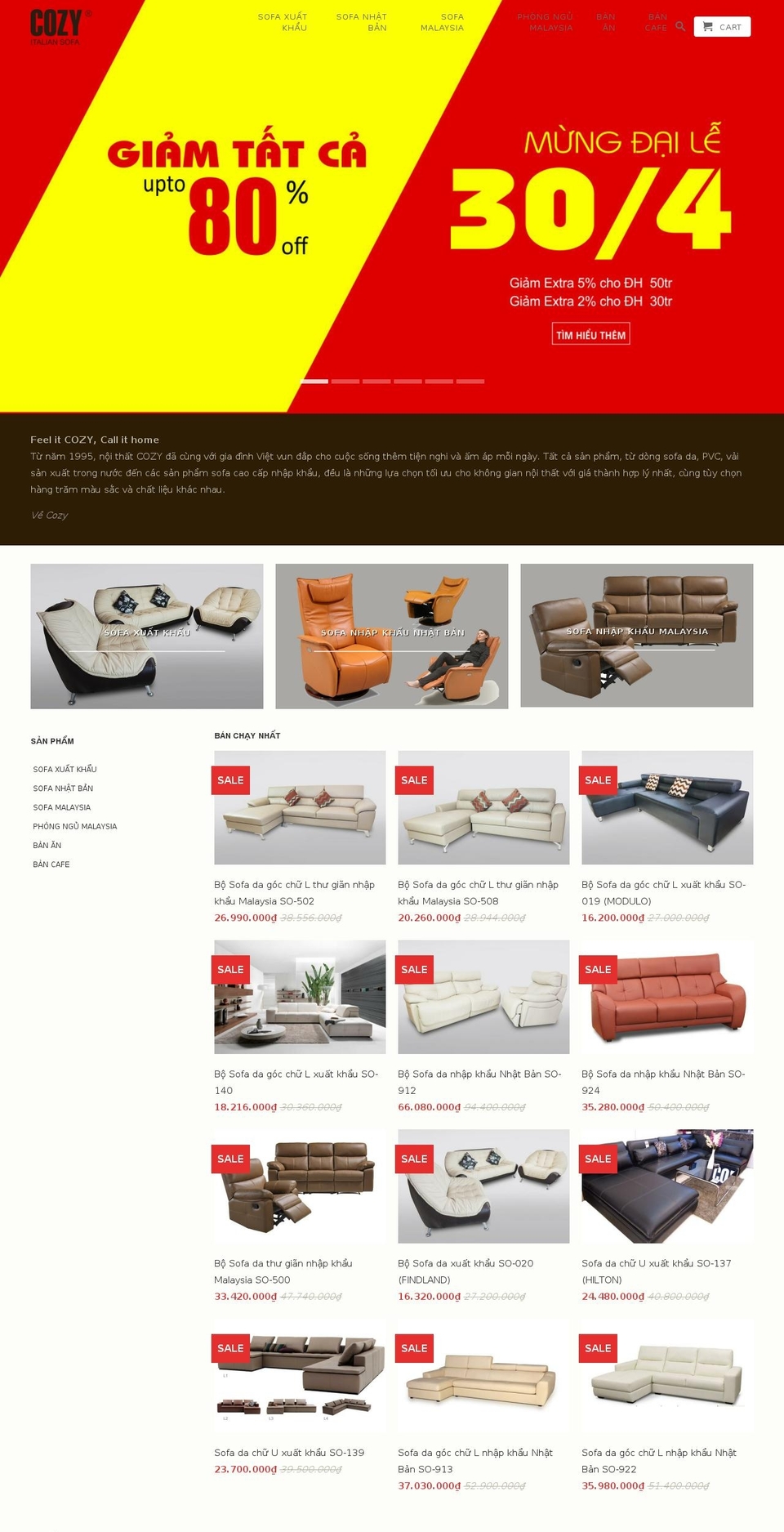 cozyliving.com.vn shopify website screenshot