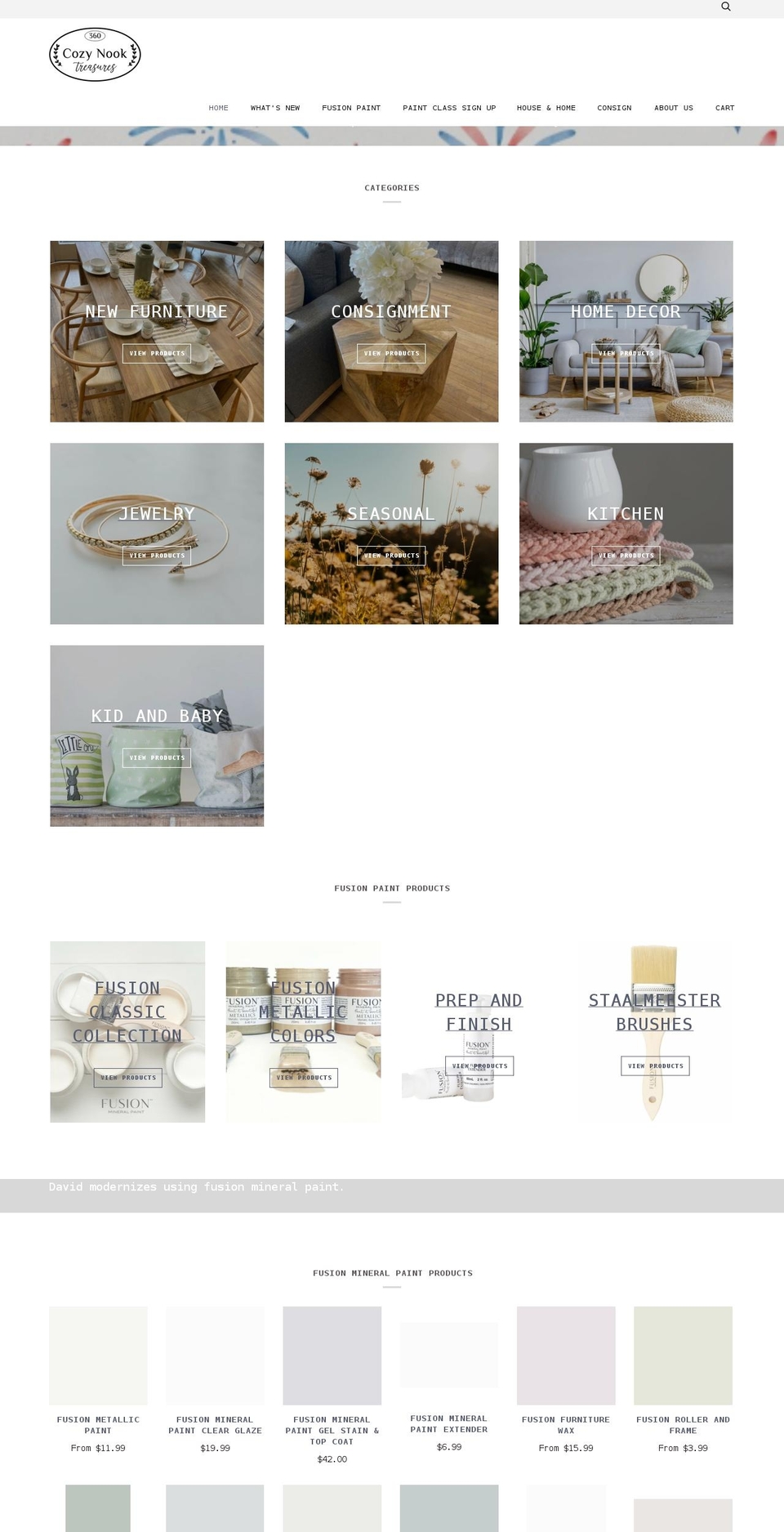 cozynooktreasures.com shopify website screenshot