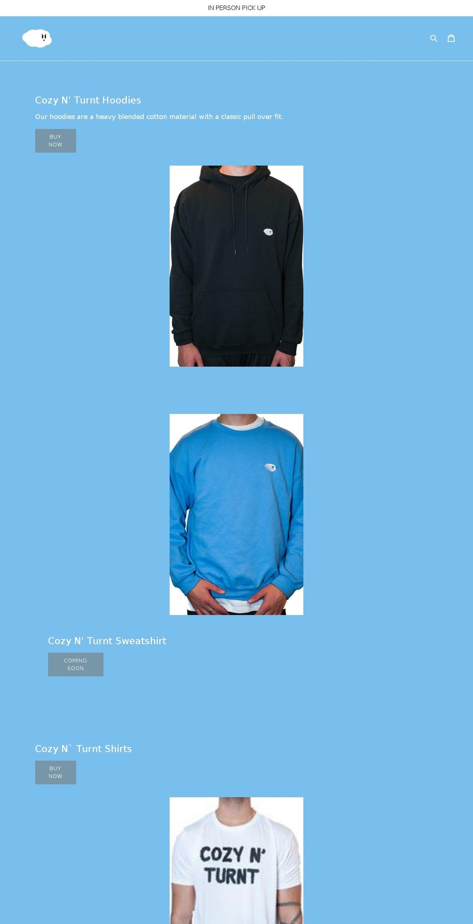 cozynturnt.com shopify website screenshot
