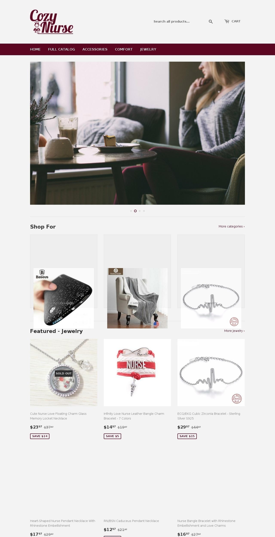 cozynurse.com shopify website screenshot