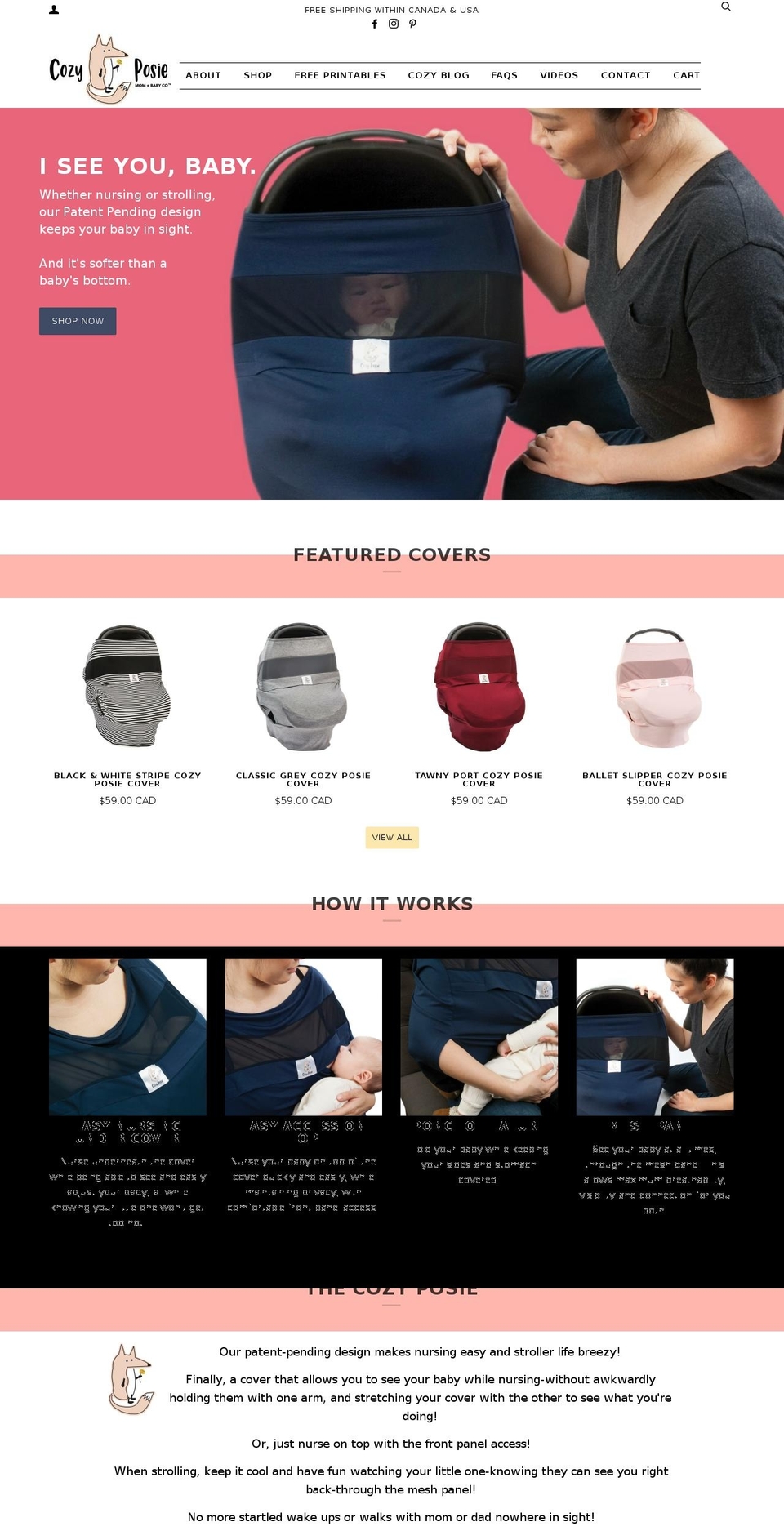 cozyposie.com shopify website screenshot