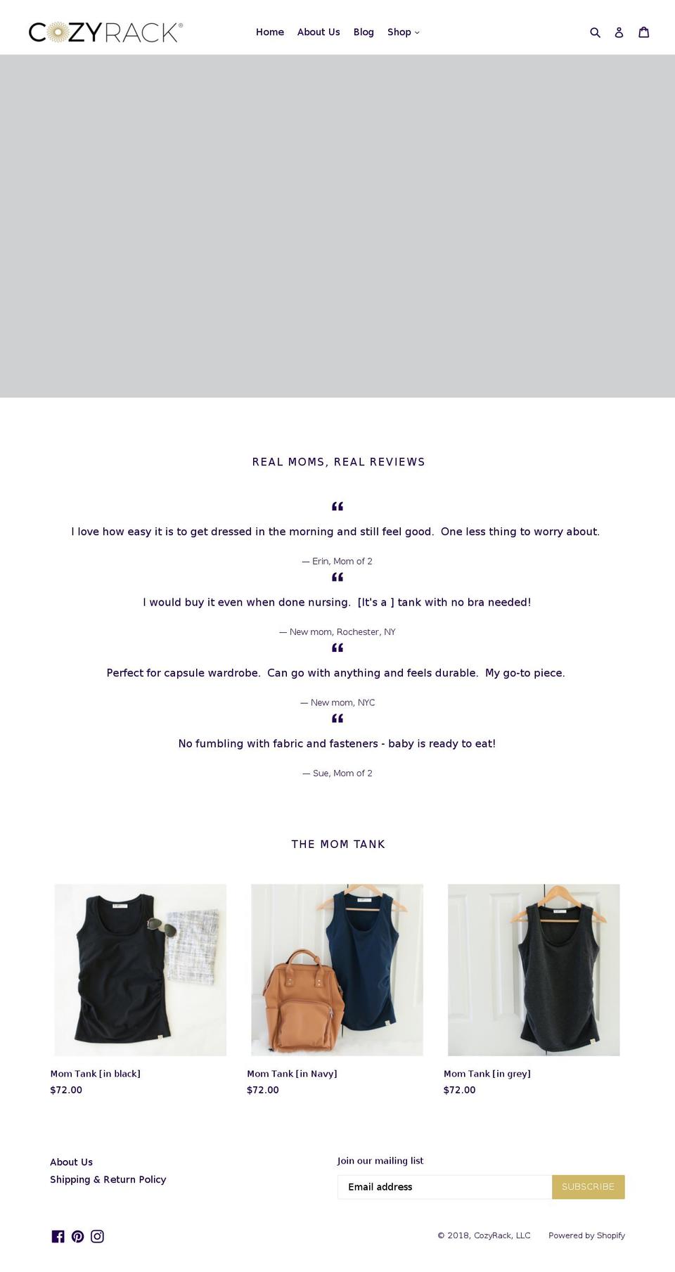cozyrack.com — Shopify storefront screenshot