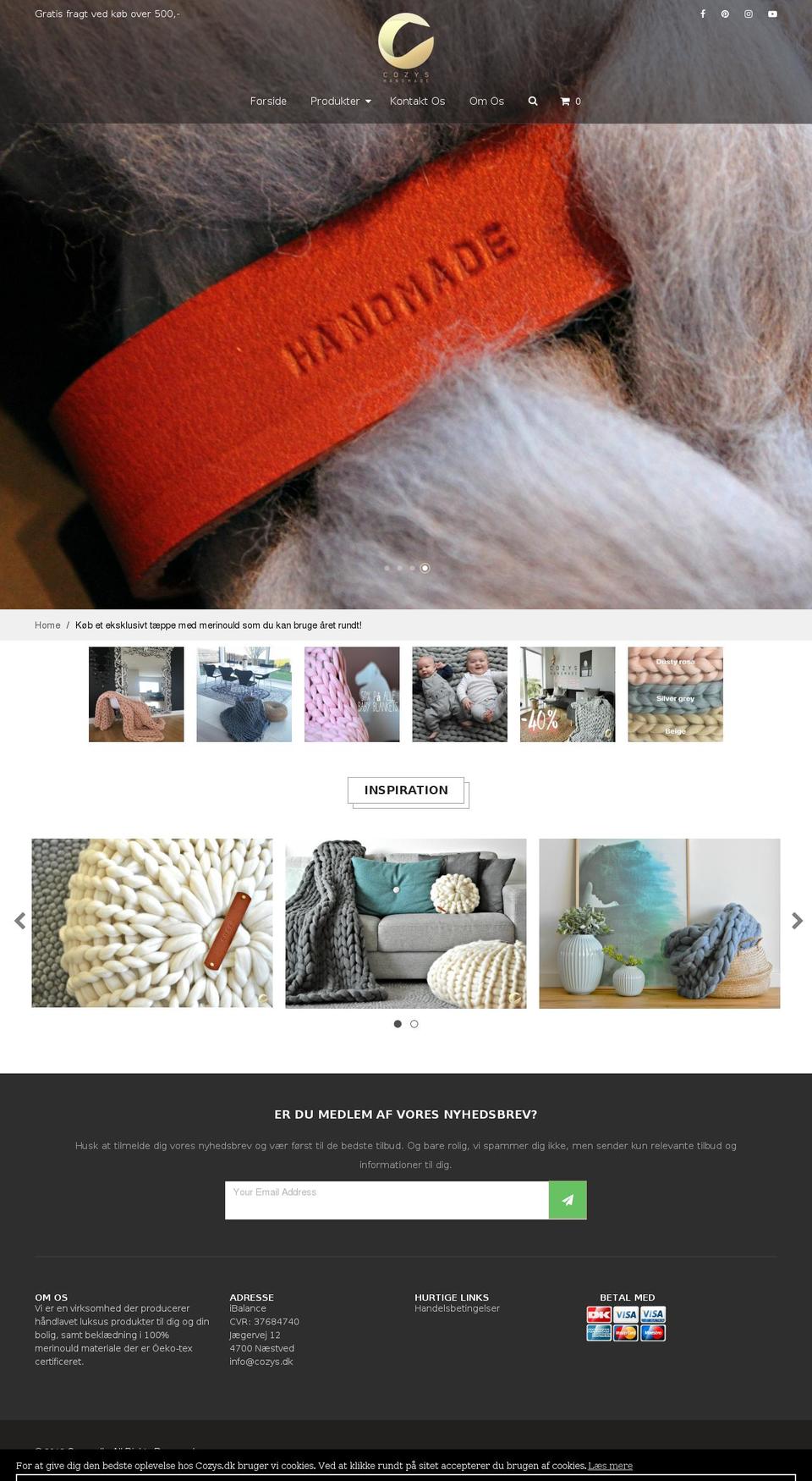 cozys.dk shopify website screenshot