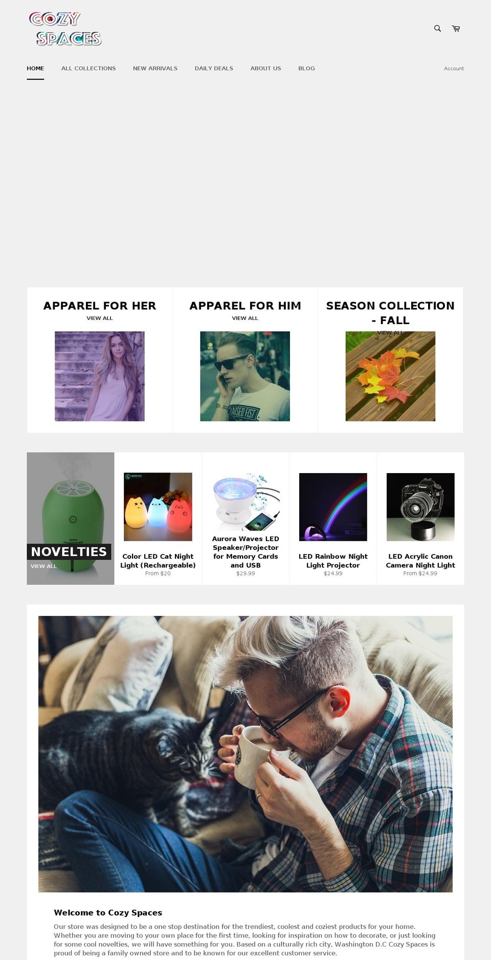 cozyspaces.org shopify website screenshot