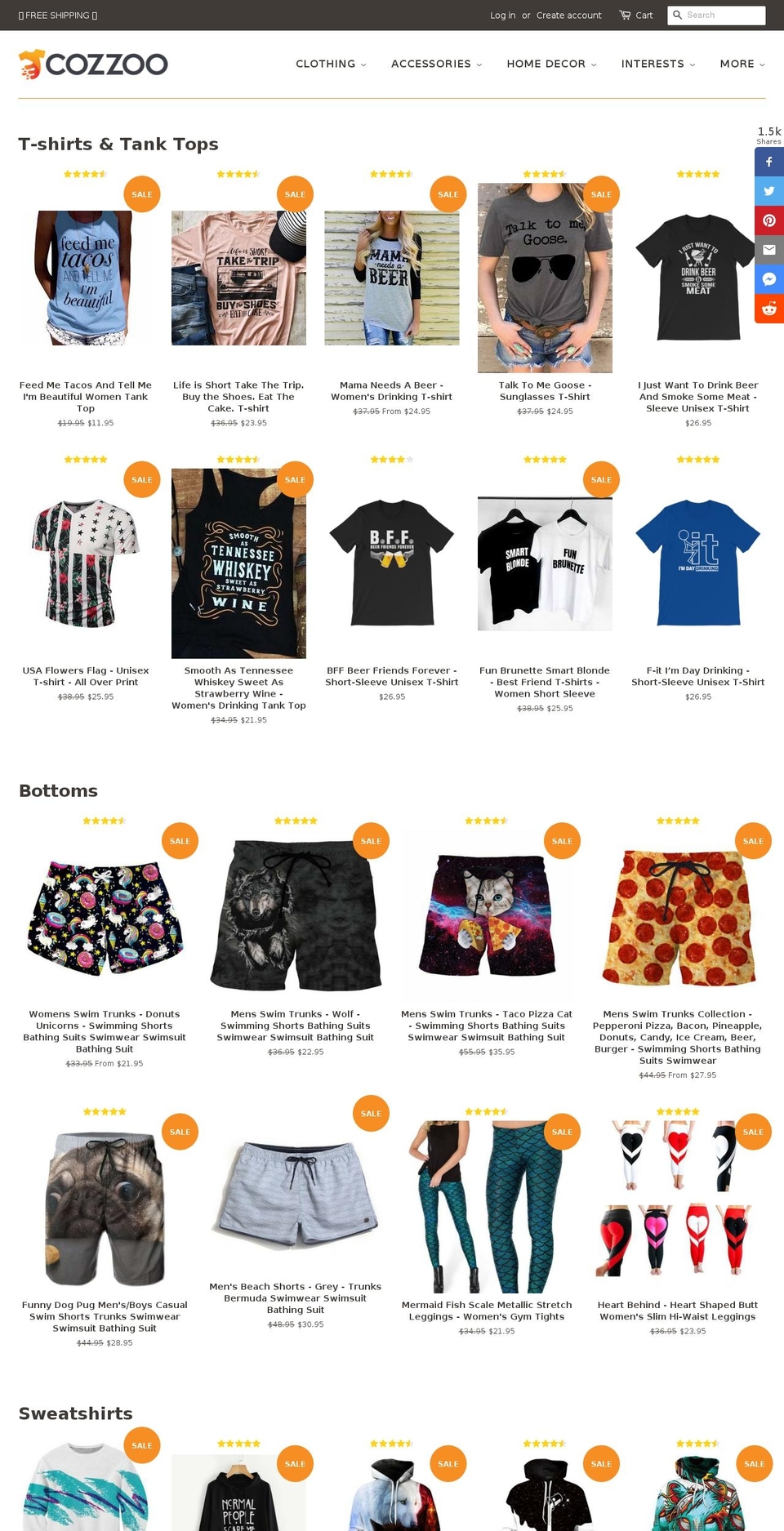 cozzoo.com — Shopify storefront screenshot