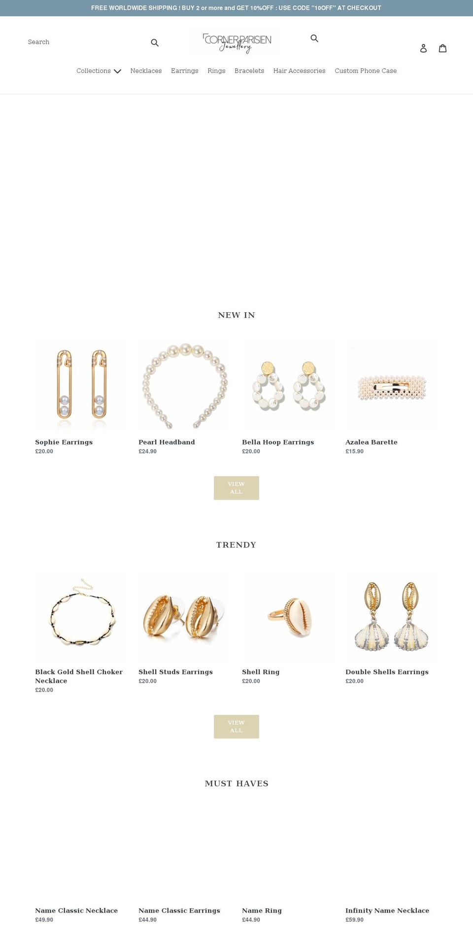cp-jewellery.com shopify website screenshot