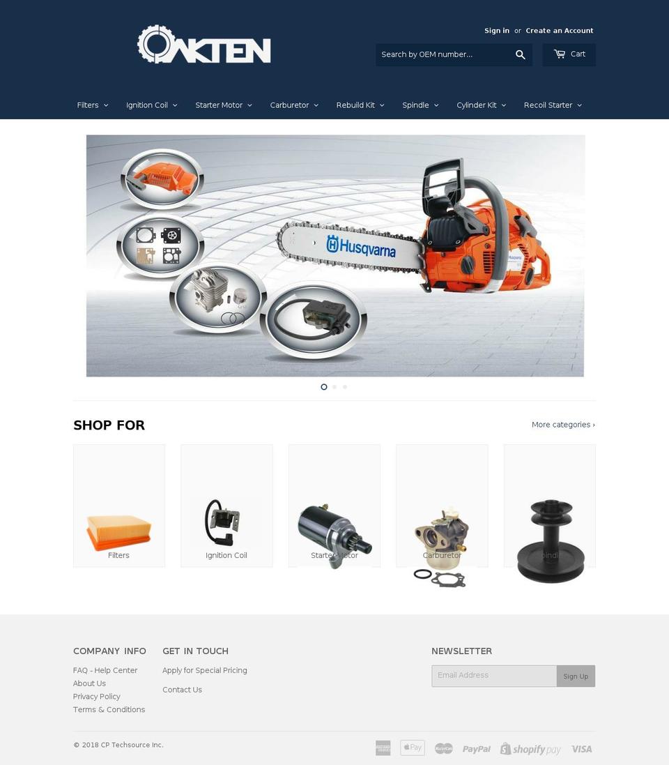 cp-partsonline.com shopify website screenshot