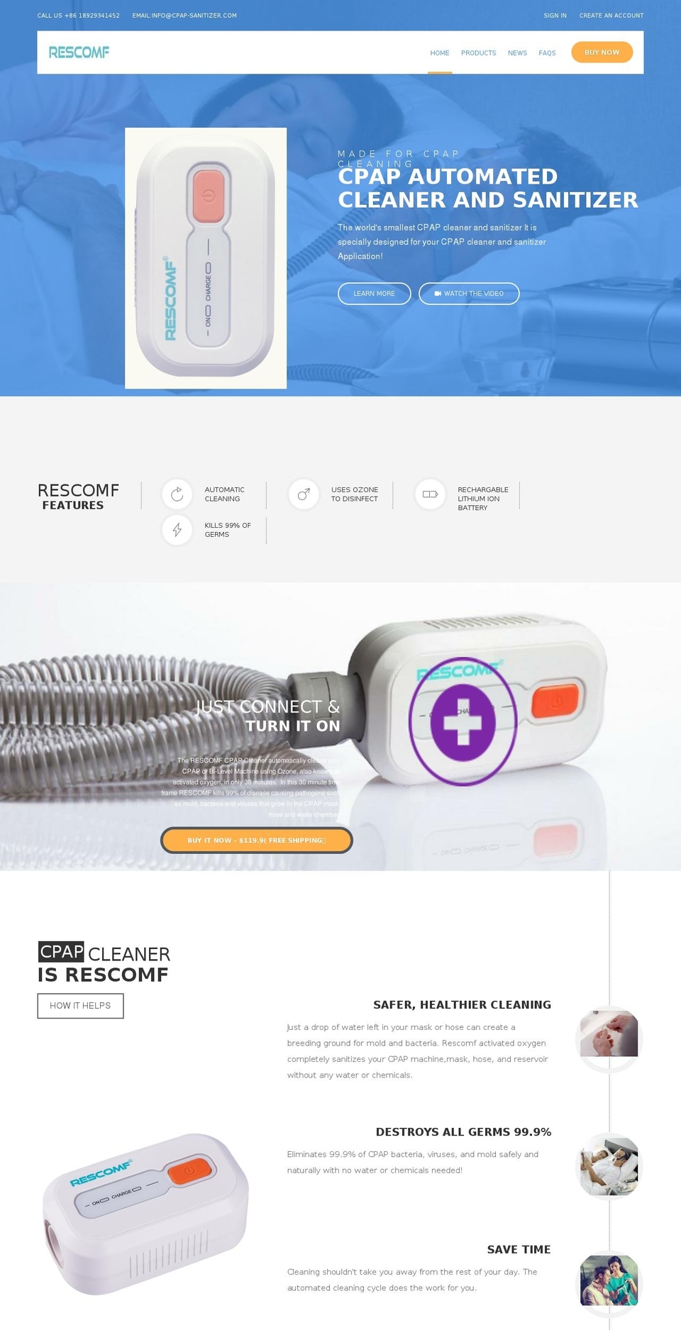 exwatch Shopify theme site example cpap-cleaner.com