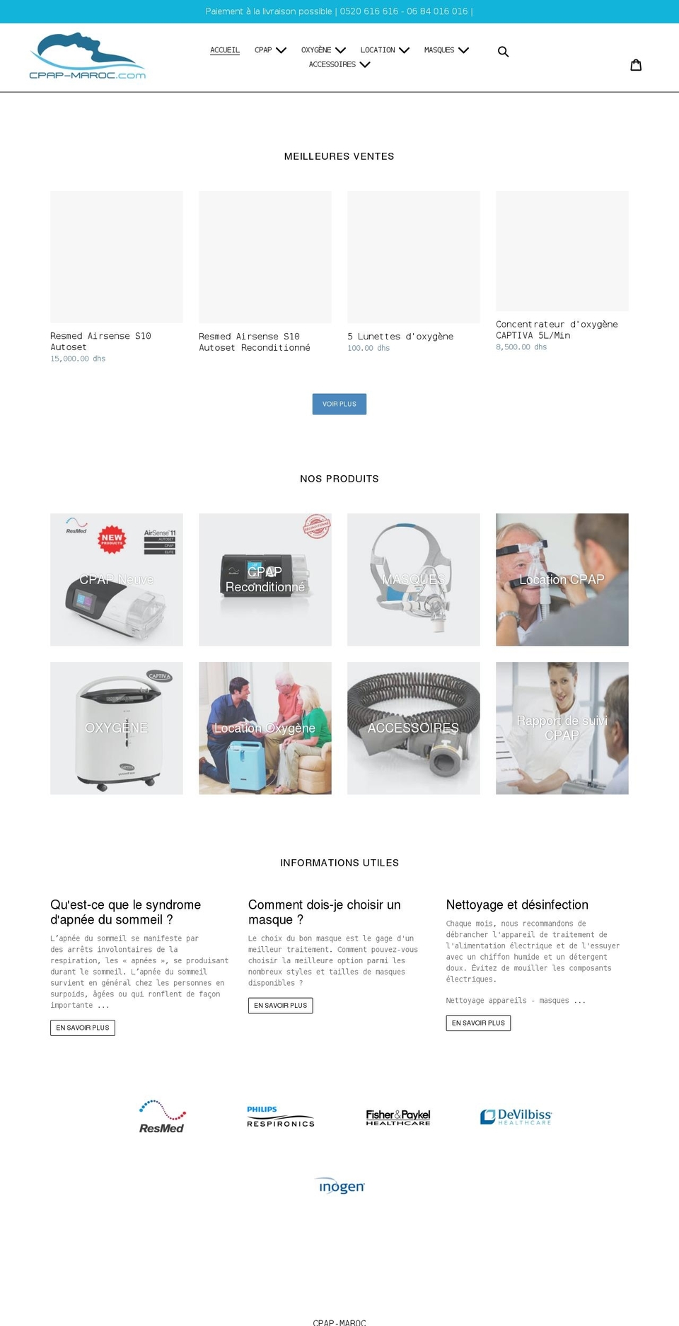 cpap-maroc.com shopify website screenshot