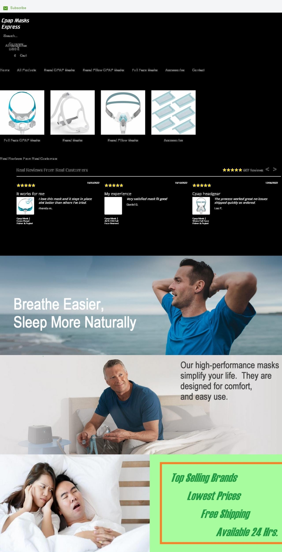 cpapmasksexpress.com shopify website screenshot